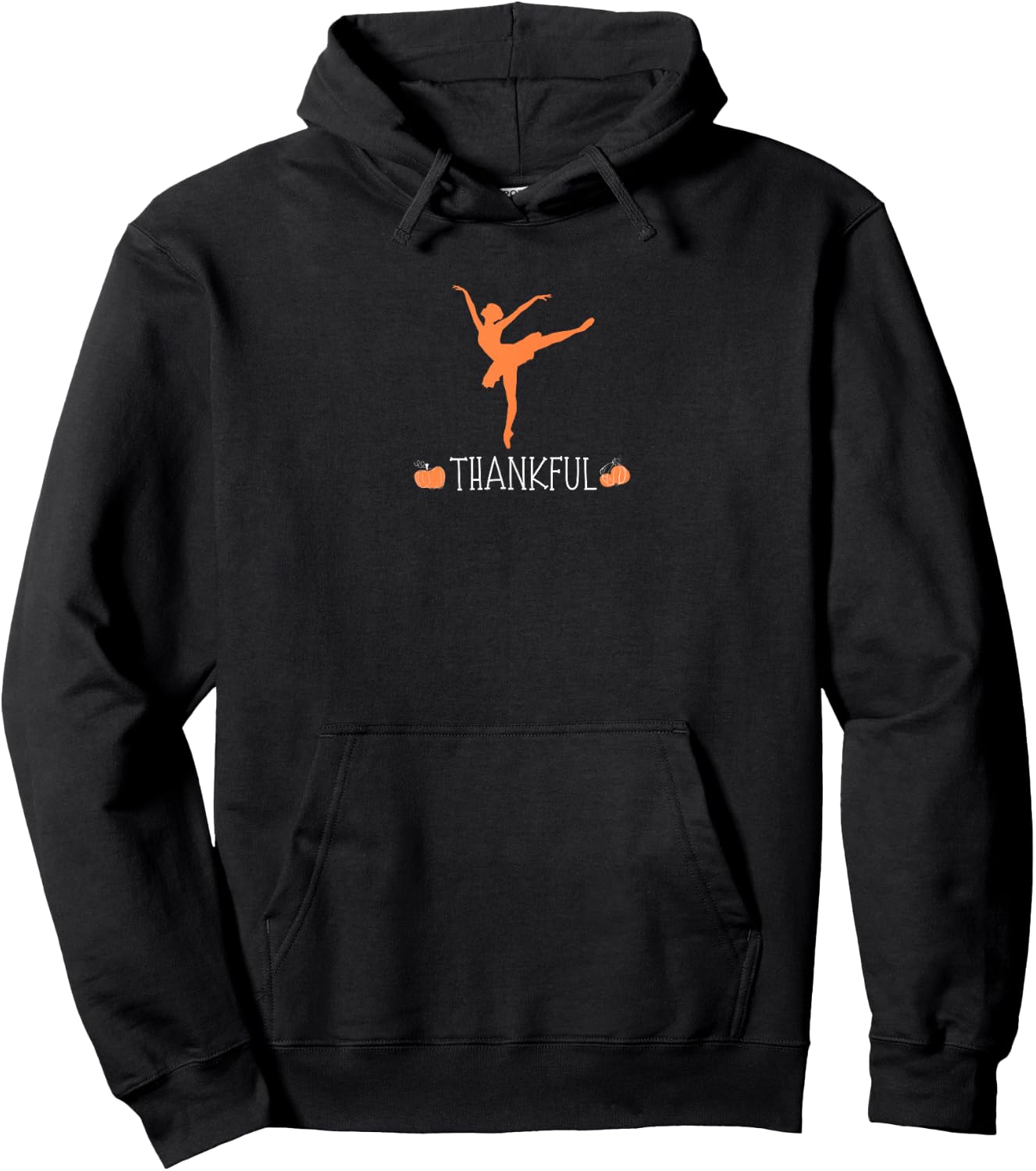 Thankful Ballerina Thanksgiving Ballet Dancer Autumn Graphic Hoodie - Hoodie | Black