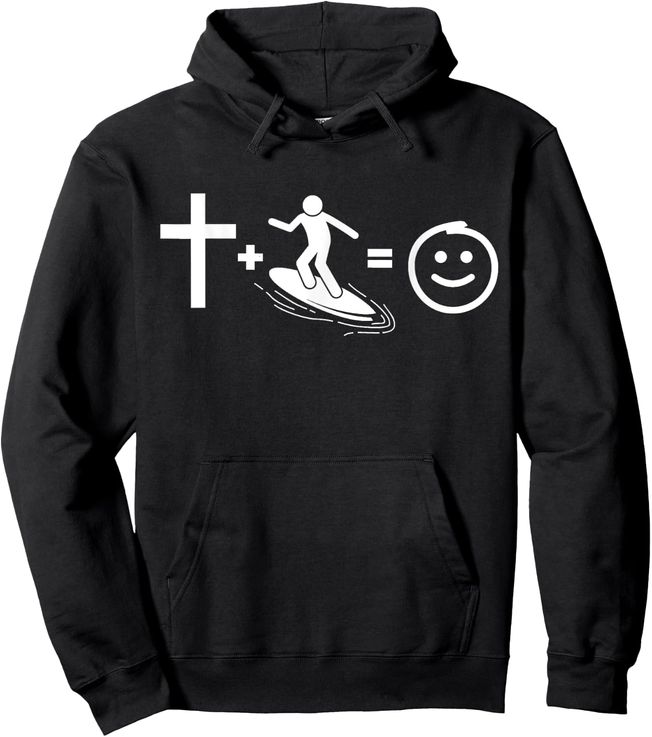 Jesus and surf makes me happy, Gift Christian surfers. Hoodie - Hoodie | Black