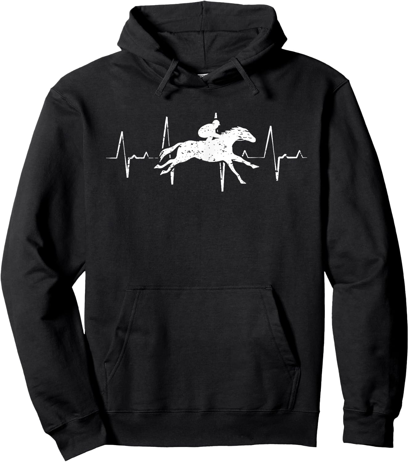 Heartbeat Heartline Heart Rate Horse Racing Hoodie - Hoodie | Black