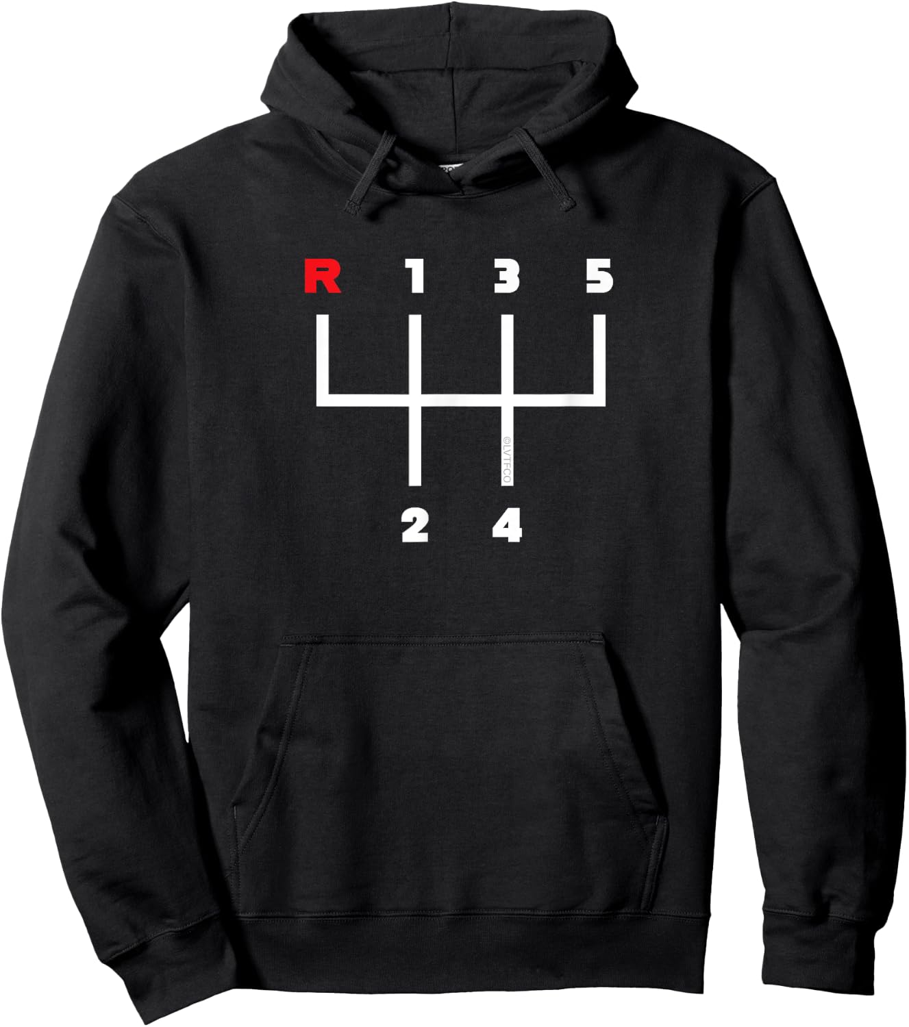 Car Gear Shifter Pattern Manual Transmission (5 Speed) Hoodie - Hoodie | Black