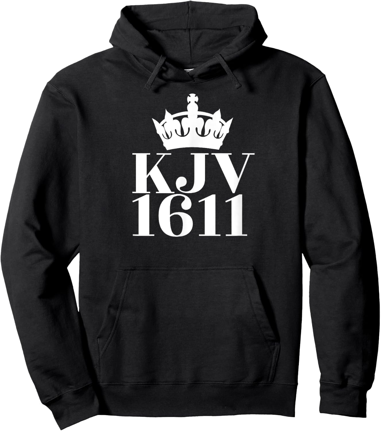 KJV 1611 (with crown) King James Version of Bible Hoodie - Hoodie | Black