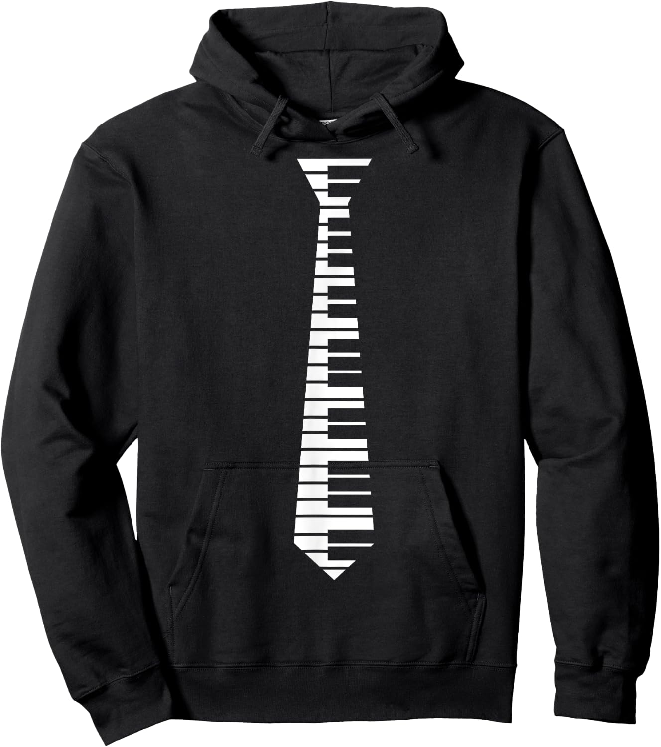 Piano Neck Tie Funny Humorous Keyboard Music Player, Pianist Hoodie - Hoodie | Black