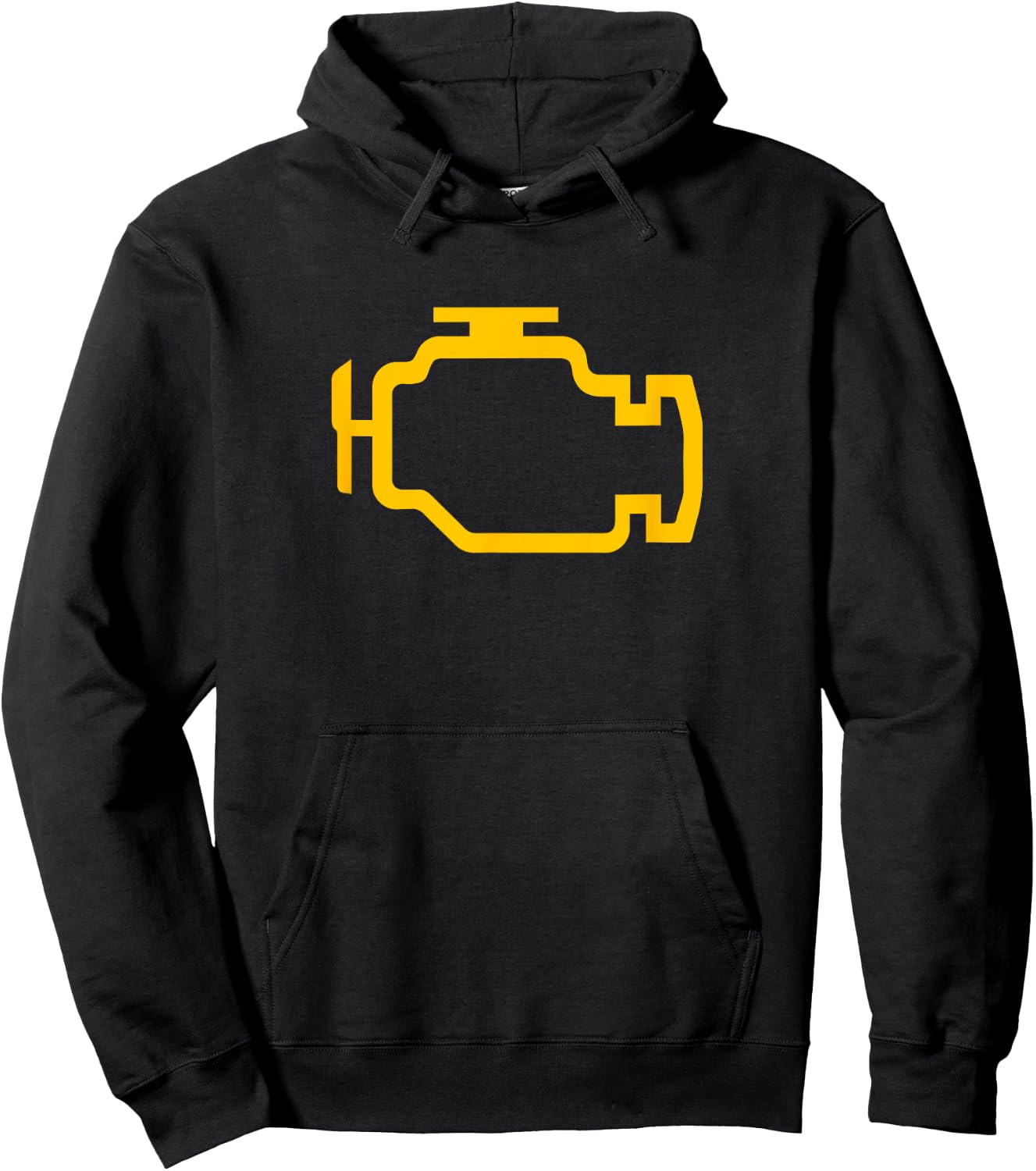 Yellow Check Engine Light Hoodie - Hoodie | Black