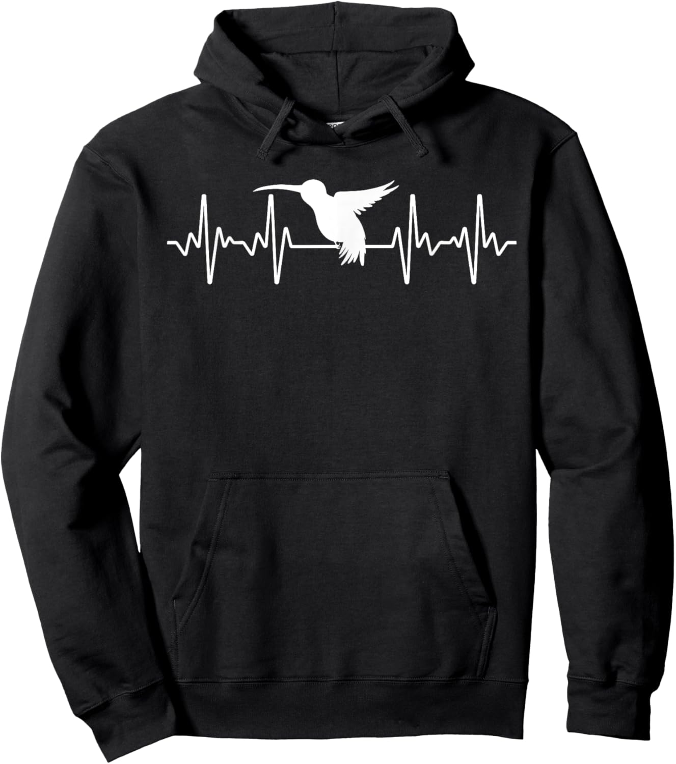 Cool Hummingbird Women Heartbeat Bird Lover Birding Hoodie - Hoodie | Black