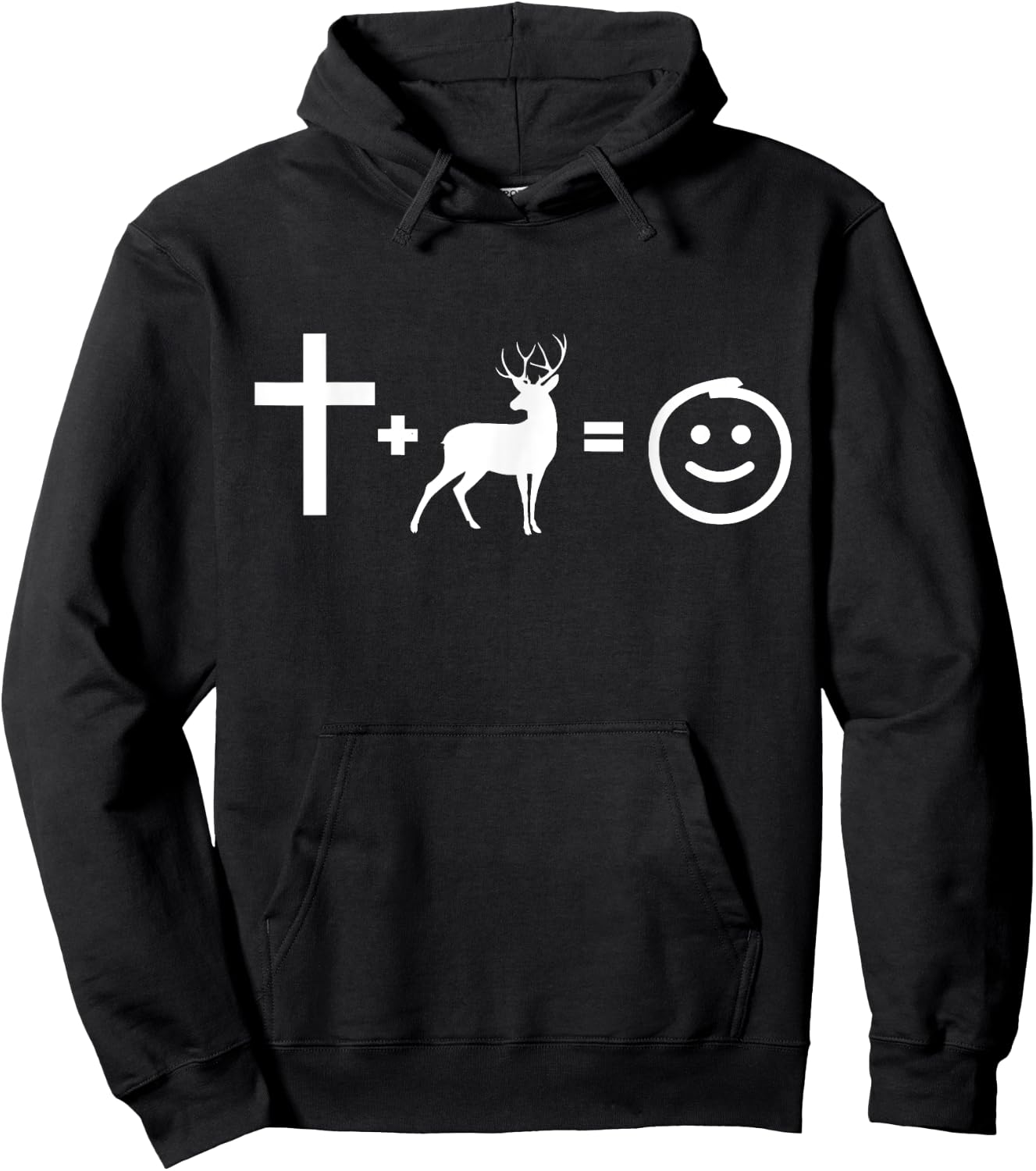 Jesus and deer hunting makes me happy, Gift christians Hoodie - Hoodie | Black