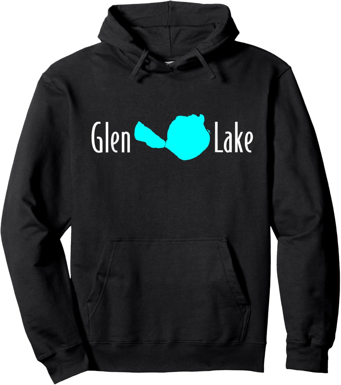 Minimalist Glen Lake, Michigan Hoodie - Hoodie | Black