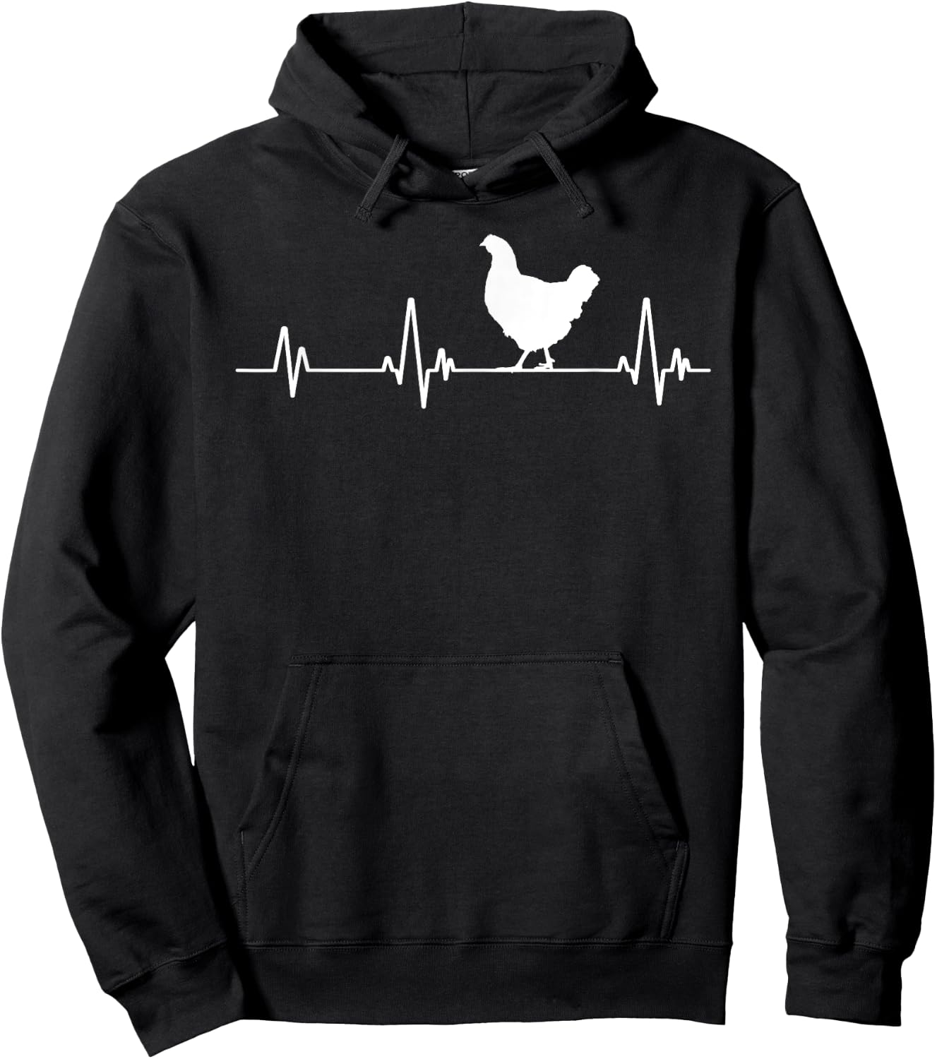Chicken Heartbeat Pulse Cool Funny Chicken Hoodie - Hoodie | Black