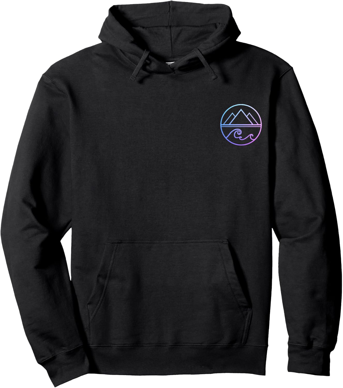 Mountains Waves Nature Outdoor Surf Hiking Surfer Hoodie - Hoodie | Black