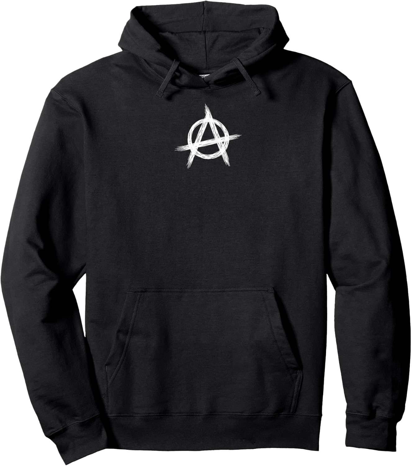 White Anarchist Symbol Political Anarchy Musician Rocker Hoodie - Hoodie | Black