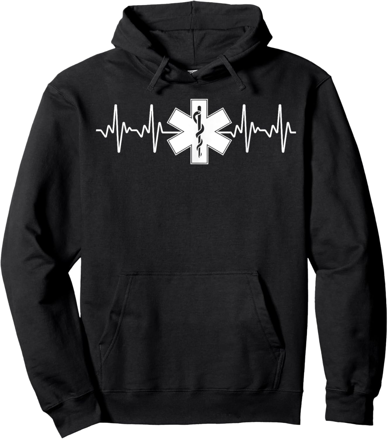 Funny EMT Paramedic Design Women ER Medic Heartbeat Hoodie - Hoodie | Black