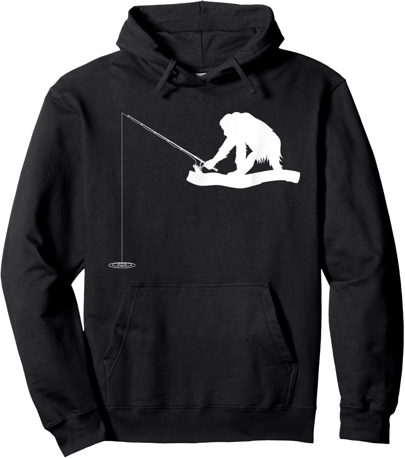 Fishing Monkey Orangutan Monkey Fishing Monkey Hoodie - Hoodie | Black