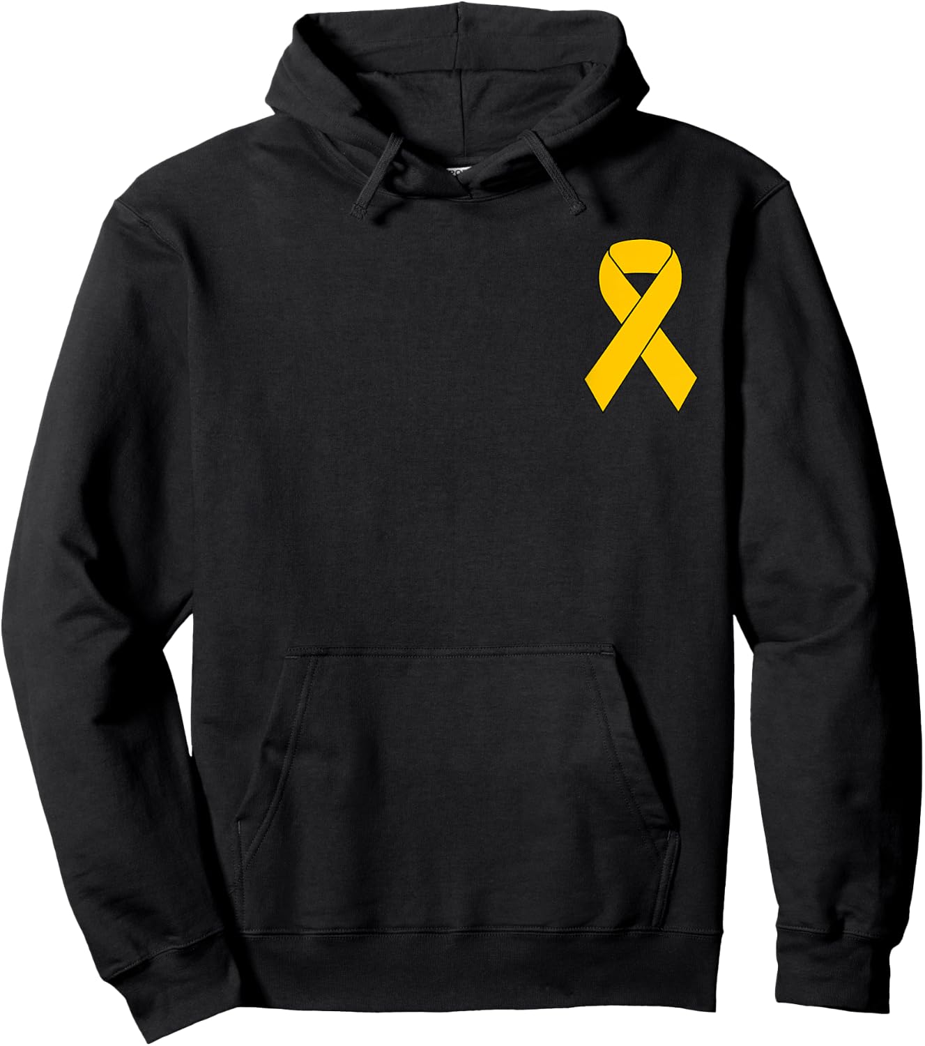 Cute Gold Ribbon Childhood Cancer Awareness Women Men Kids Hoodie - Hoodie | Black
