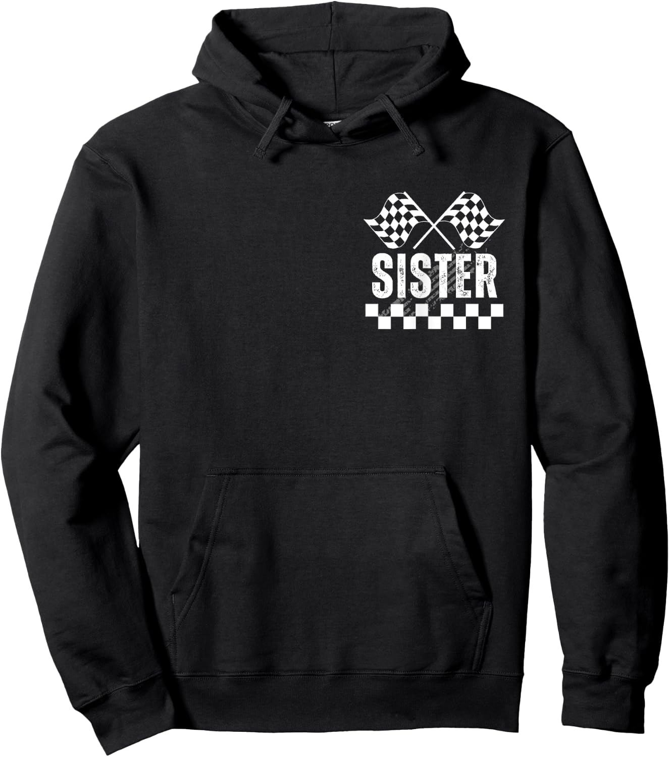 Racing Birthday Party Car Pit Crew Sister Family Matching Hoodie - Hoodie | Black