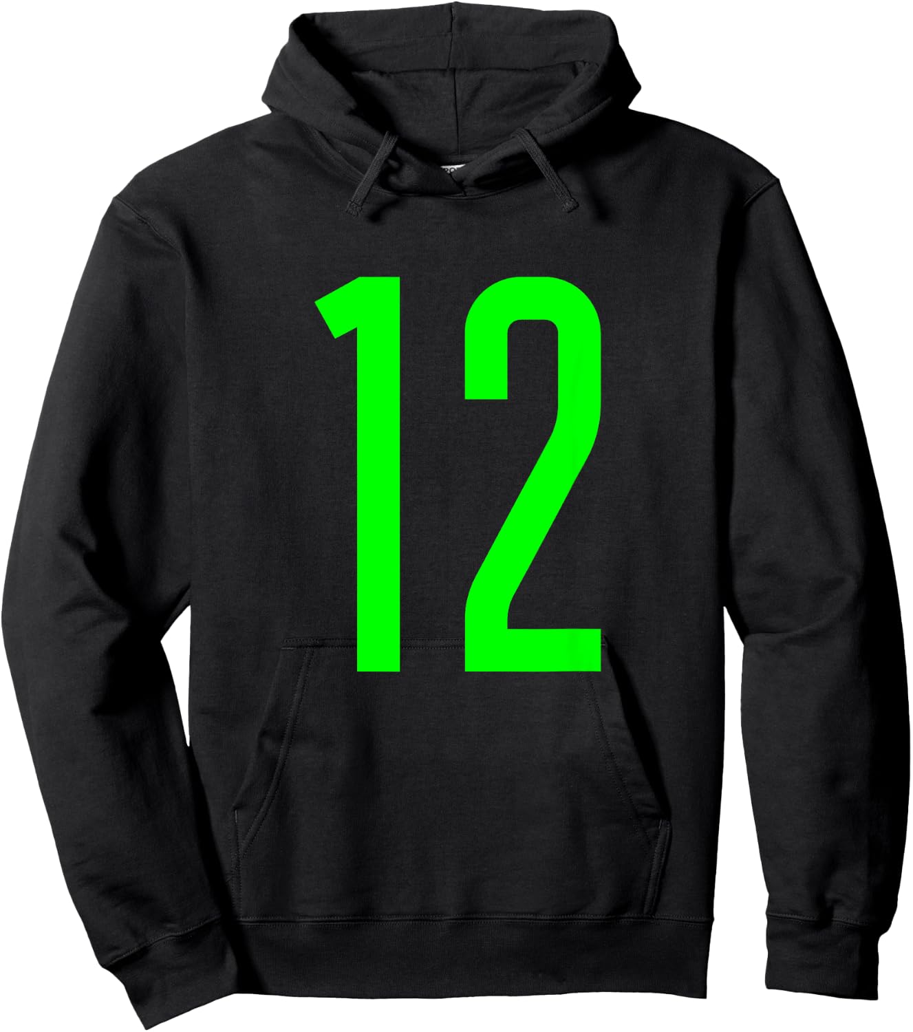 All Sports Fan Favorite Green Number #12 Jersey Hoodie - Hoodie | Black