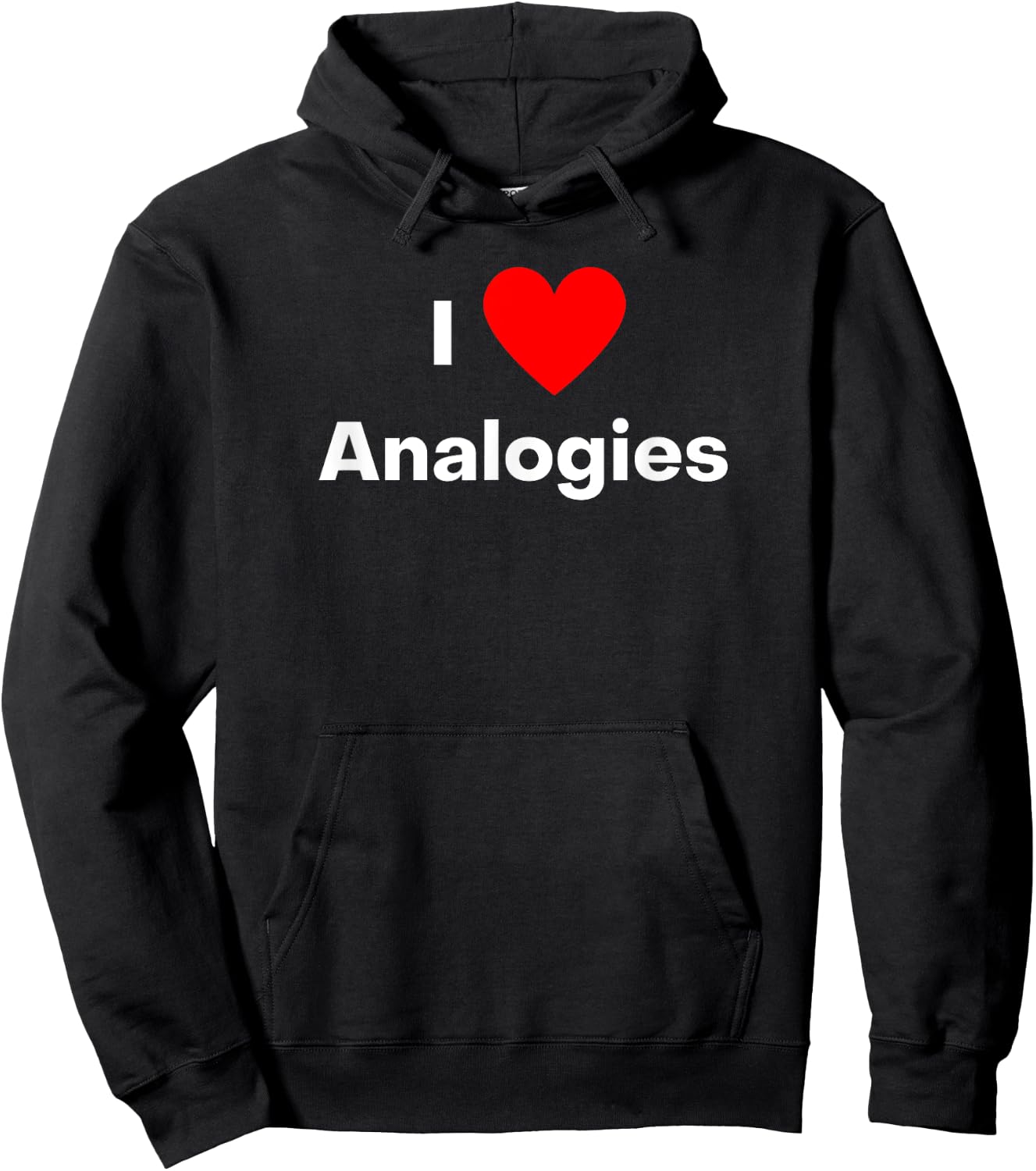 I love Analogies - with a red heart Hoodie - Hoodie | Black