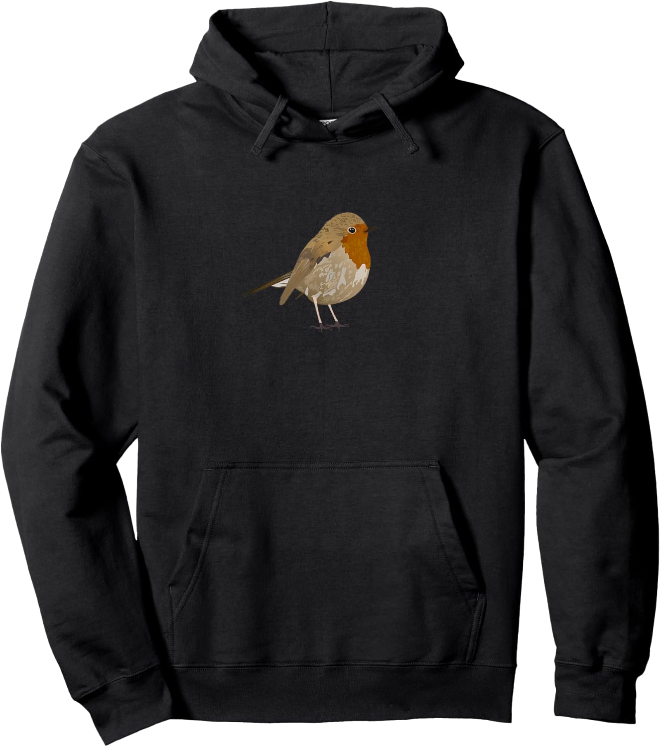 Robin Redbreast Cute Bird Hoodie - Hoodie | Black