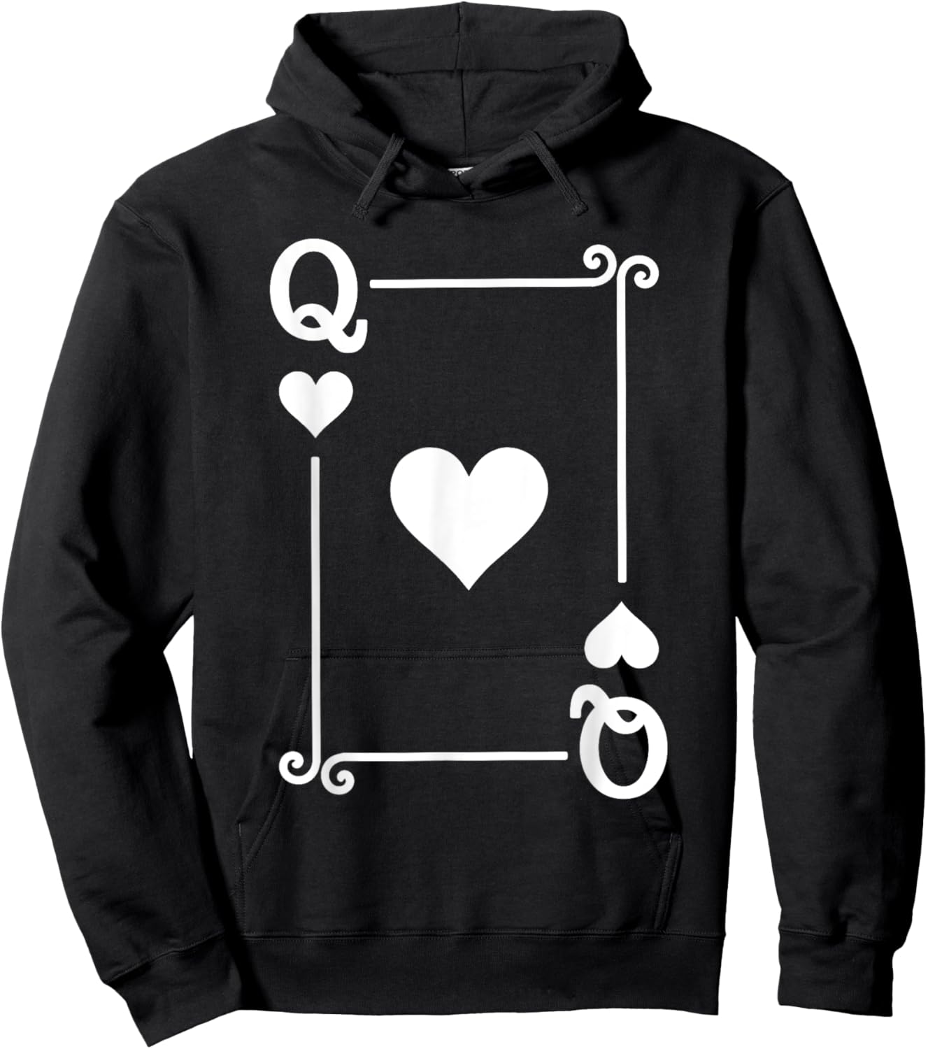 Playing Cards Costume - Queen Hearts Card - Queen Card Hoodie - Hoodie | Black