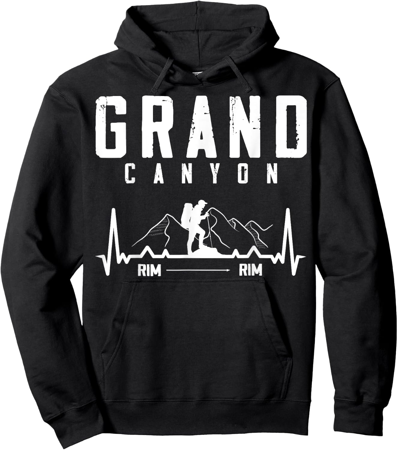Grand Canyon National Park - Rim - Rim - Retro Hiking Hoodie - Hoodie | Black