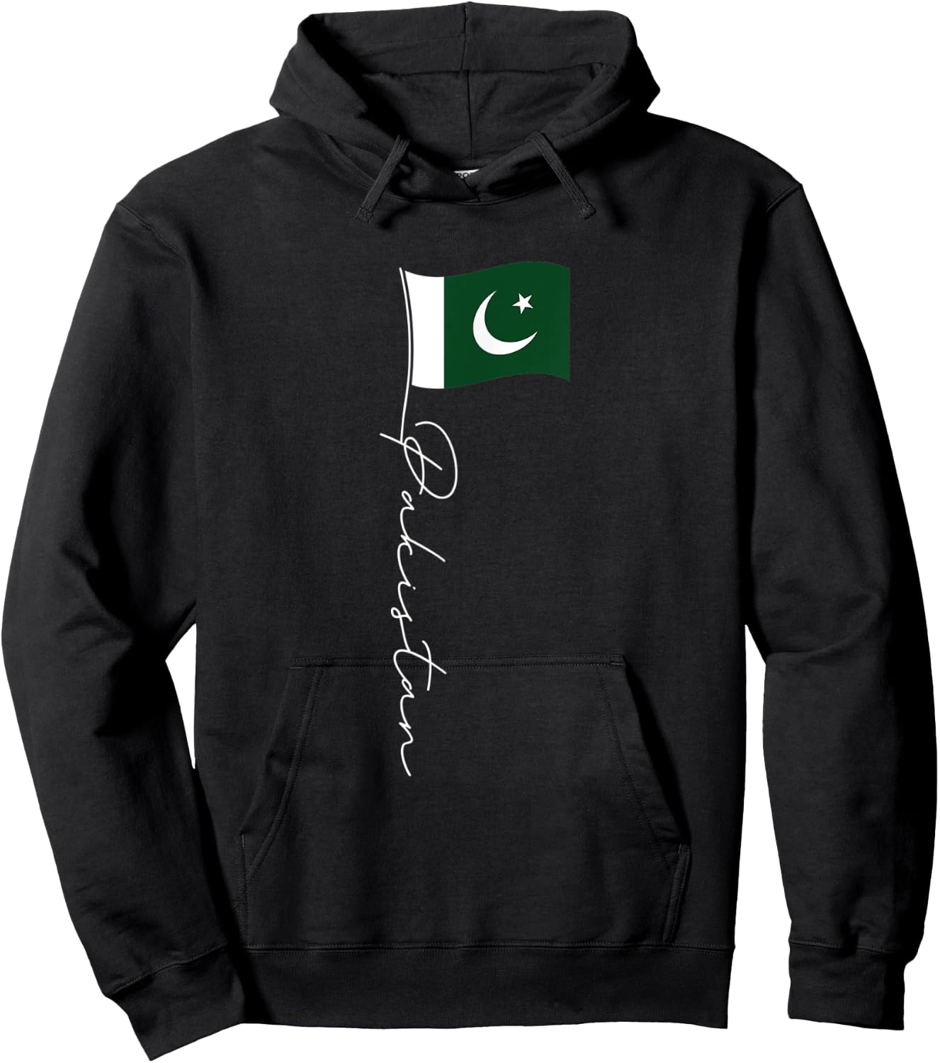 Pakistan Signature Flag Pole - Patriotic Pakistani Flag Women Kids Men Hoodie - Hoodie | Black