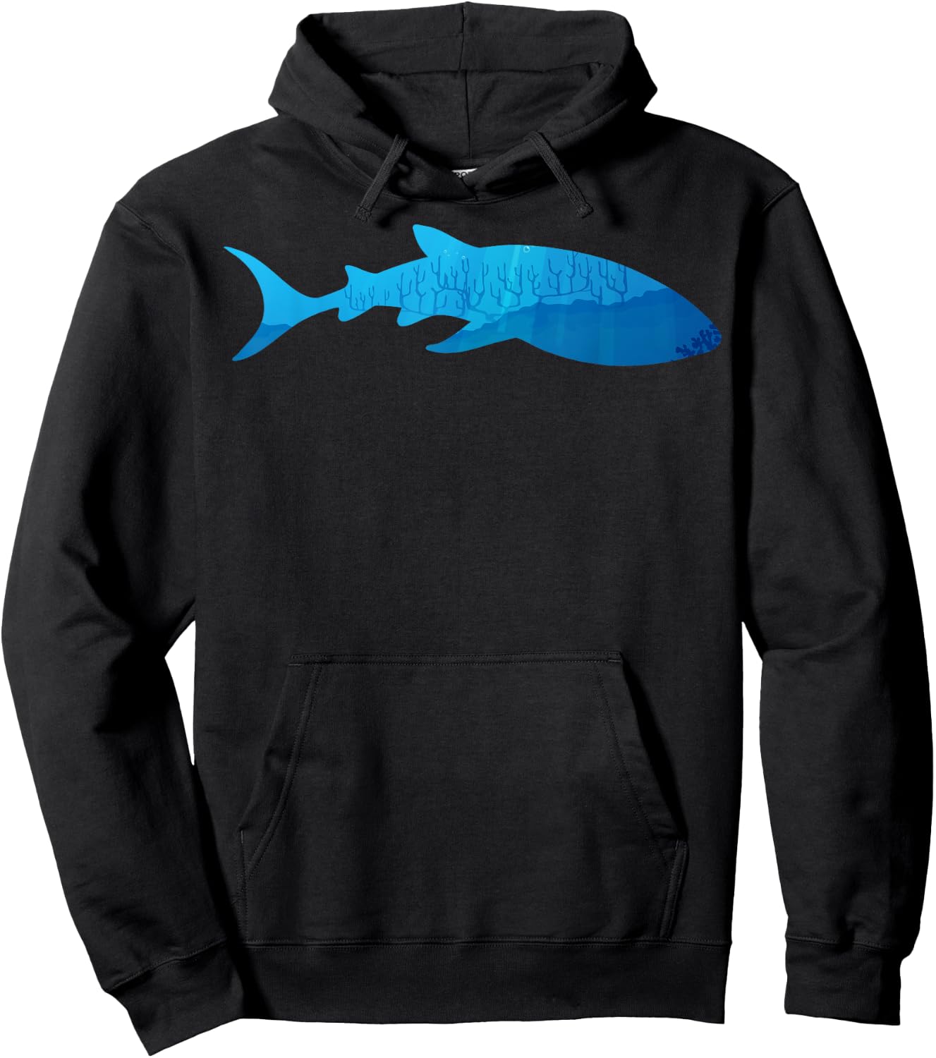 Animal Lover in the Nature with Silhouette of Whale Shark Hoodie - Hoodie | Black
