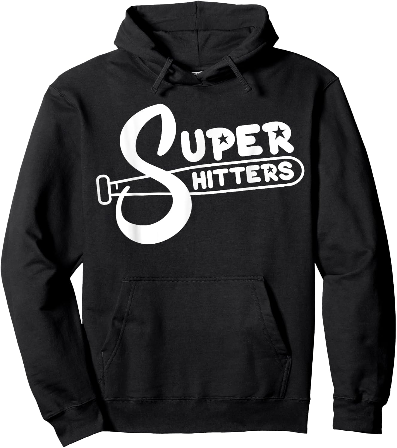 Super Shitters Funny Sports Humor Ironic Baseball Vintage Hoodie - Hoodie | Black
