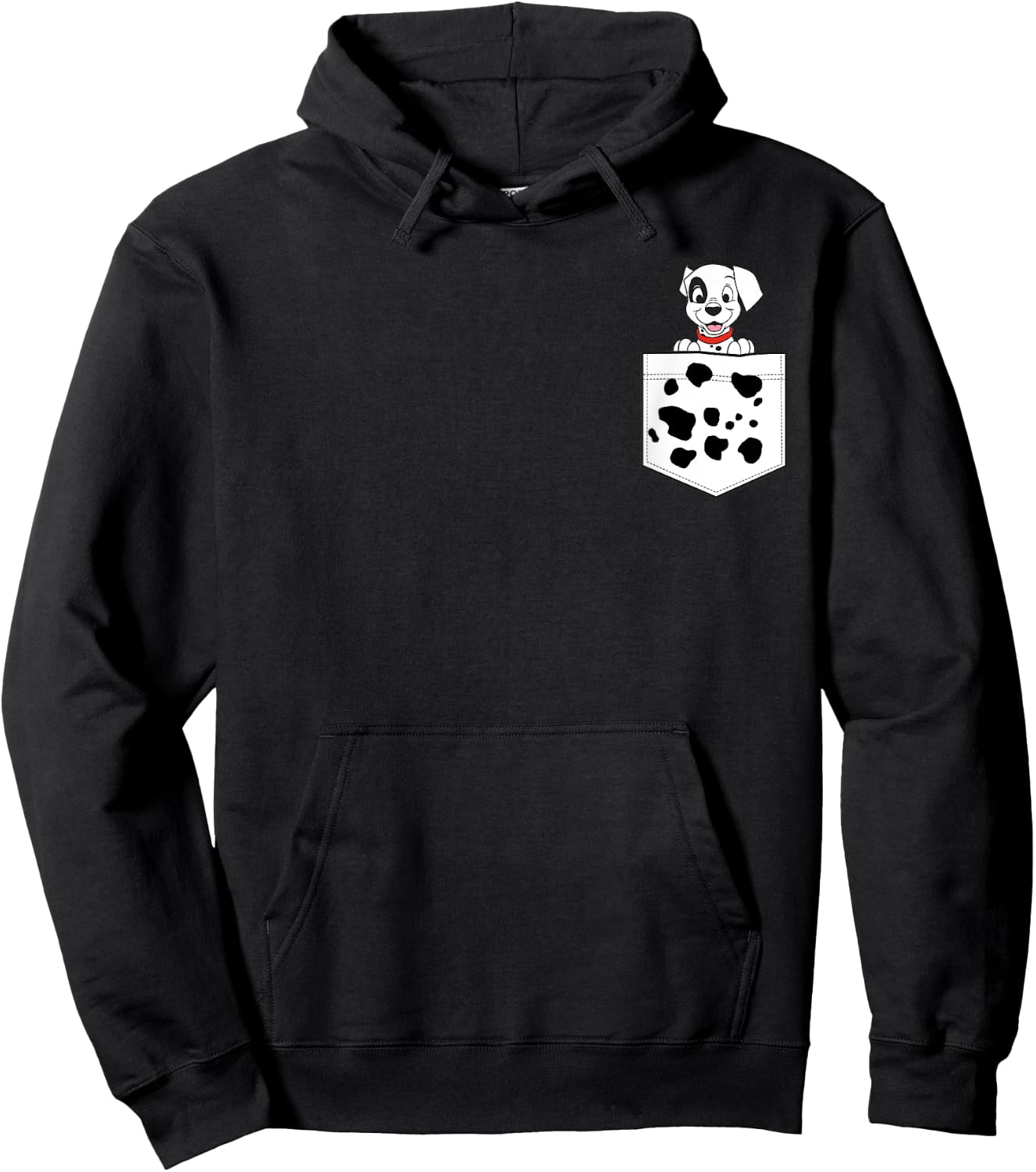 Disney 101 Dalmatians Patch Puppy Dotted Pocket Logo Hoodie - Hoodie | Black