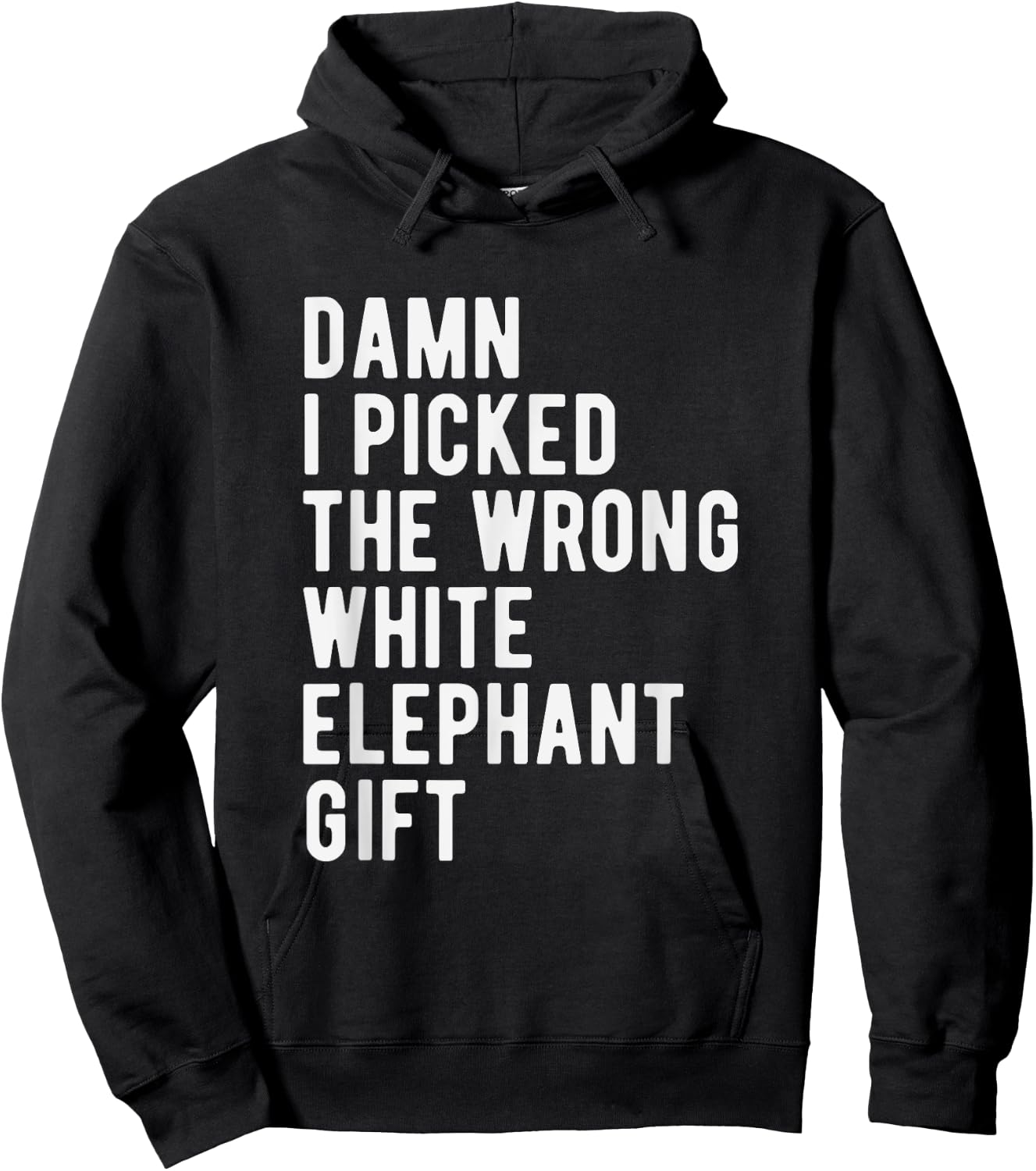 White Elephant Joke Wrong Christmas Party Humor Secret Santa Hoodie - Hoodie | Black