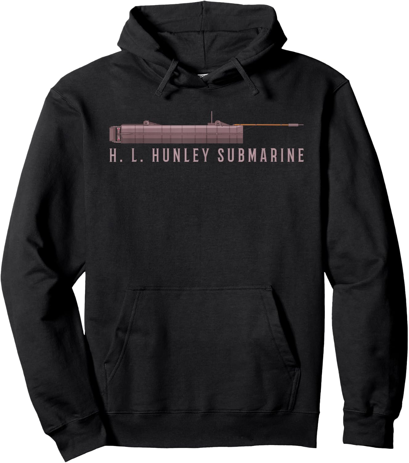 H L Hunley Submarine Diagram Hoodie - Hoodie | Black