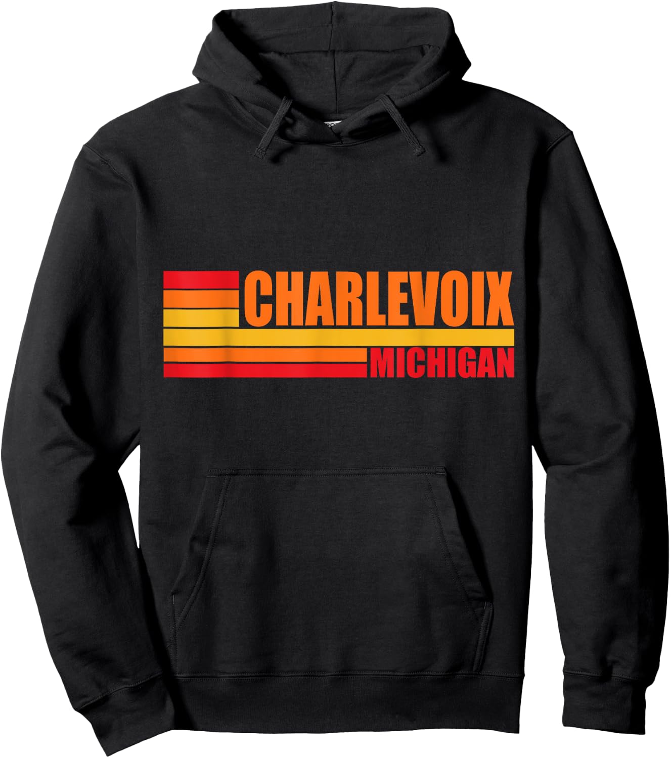 Charlevoix Michigan Lake Mi Up North Traverse Bay City Hoodie - Hoodie | Black