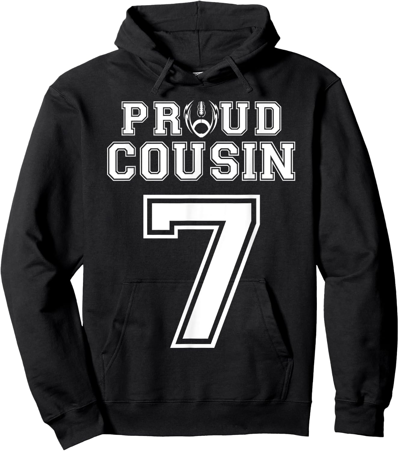 Custom Proud Football Cousin Number 7 Personalized Hoodie - Hoodie | Black