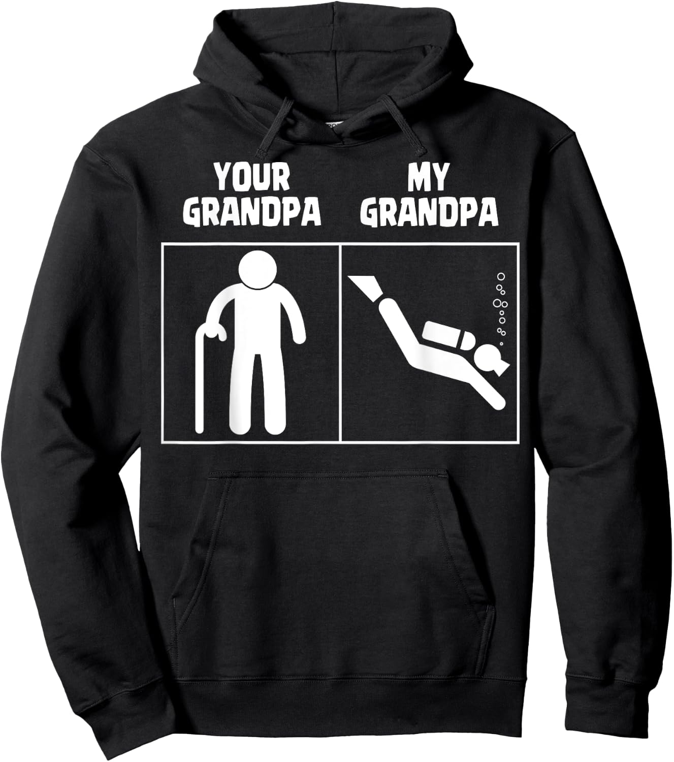 Your Grandpa My Grandpa Scuba Diving Art Dive Diver Funny Hoodie - Hoodie | Black
