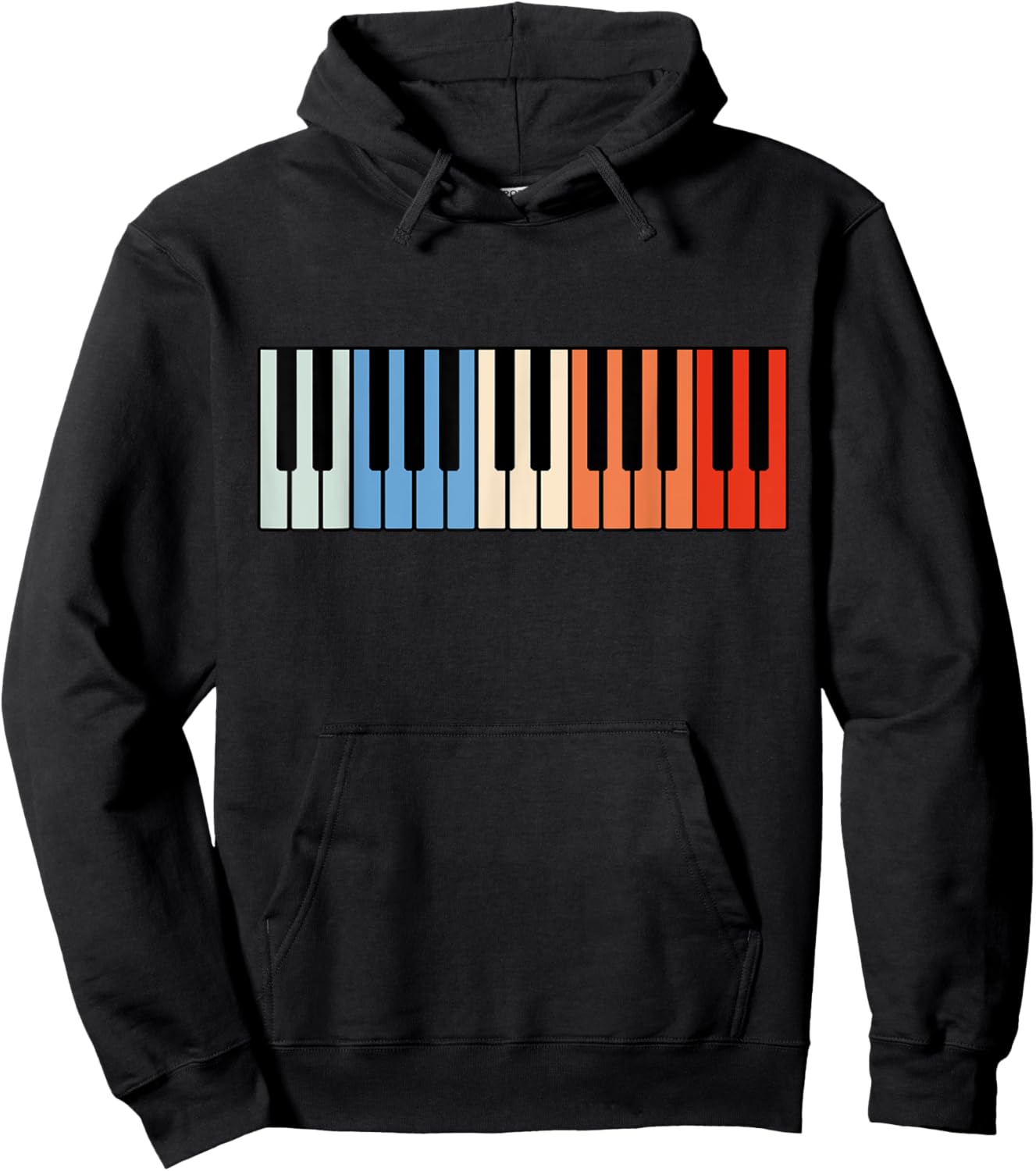 Vintage Piano Funny Pianist Music Keyboard Musician Outfit Hoodie - Hoodie | Black