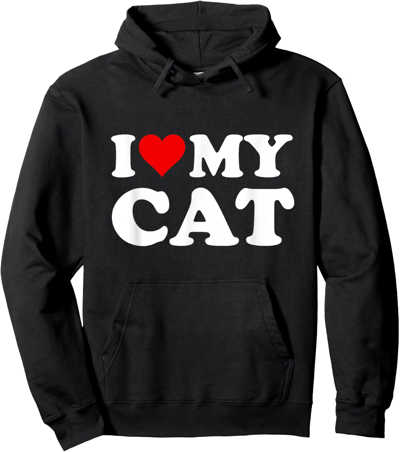 Red Heart I Love My Cat Men Women Girls Kids Hoodie - Hoodie | Black
