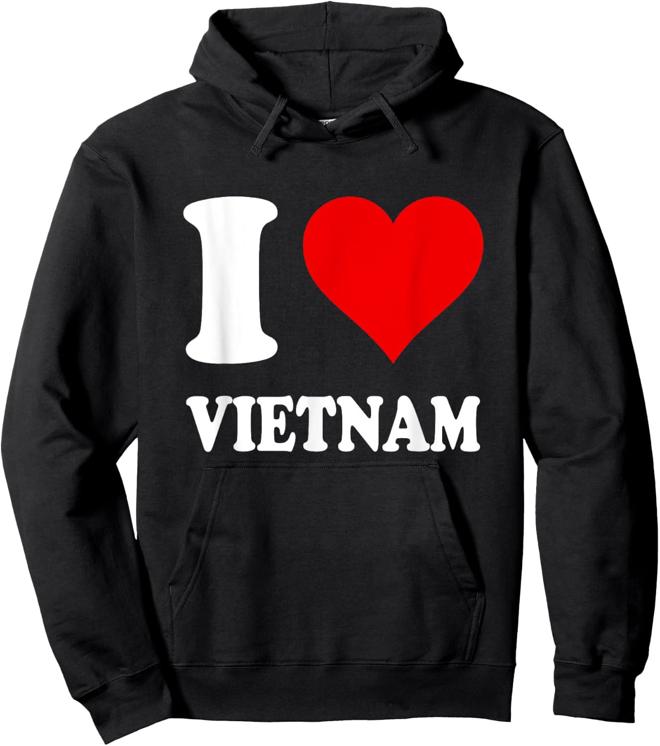 Red Heart I Love Vietnam Hoodie - Hoodie | Black