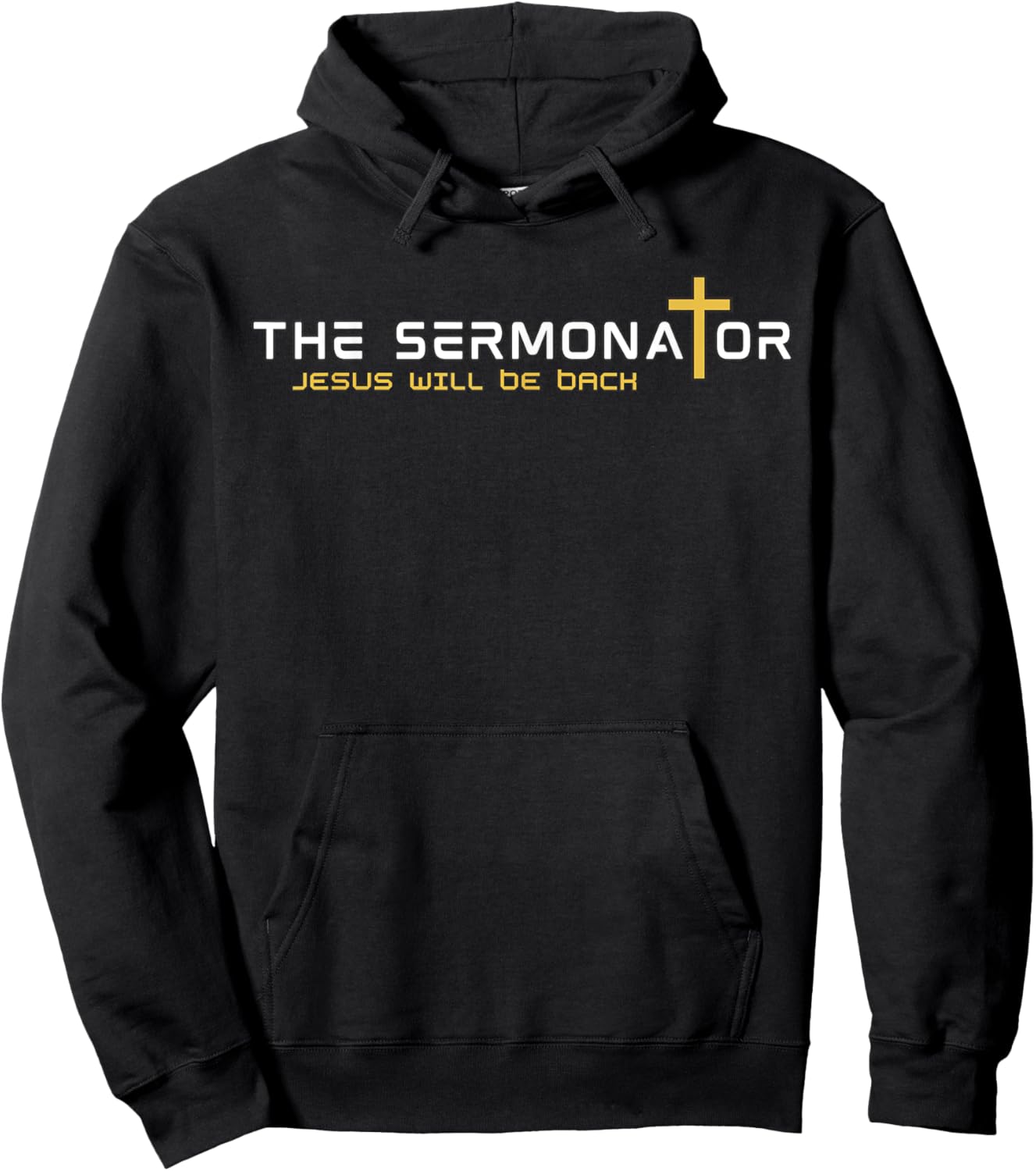 The Sermonator Jesus Will Be Back Funny Pastor Hoodie - Hoodie | Black