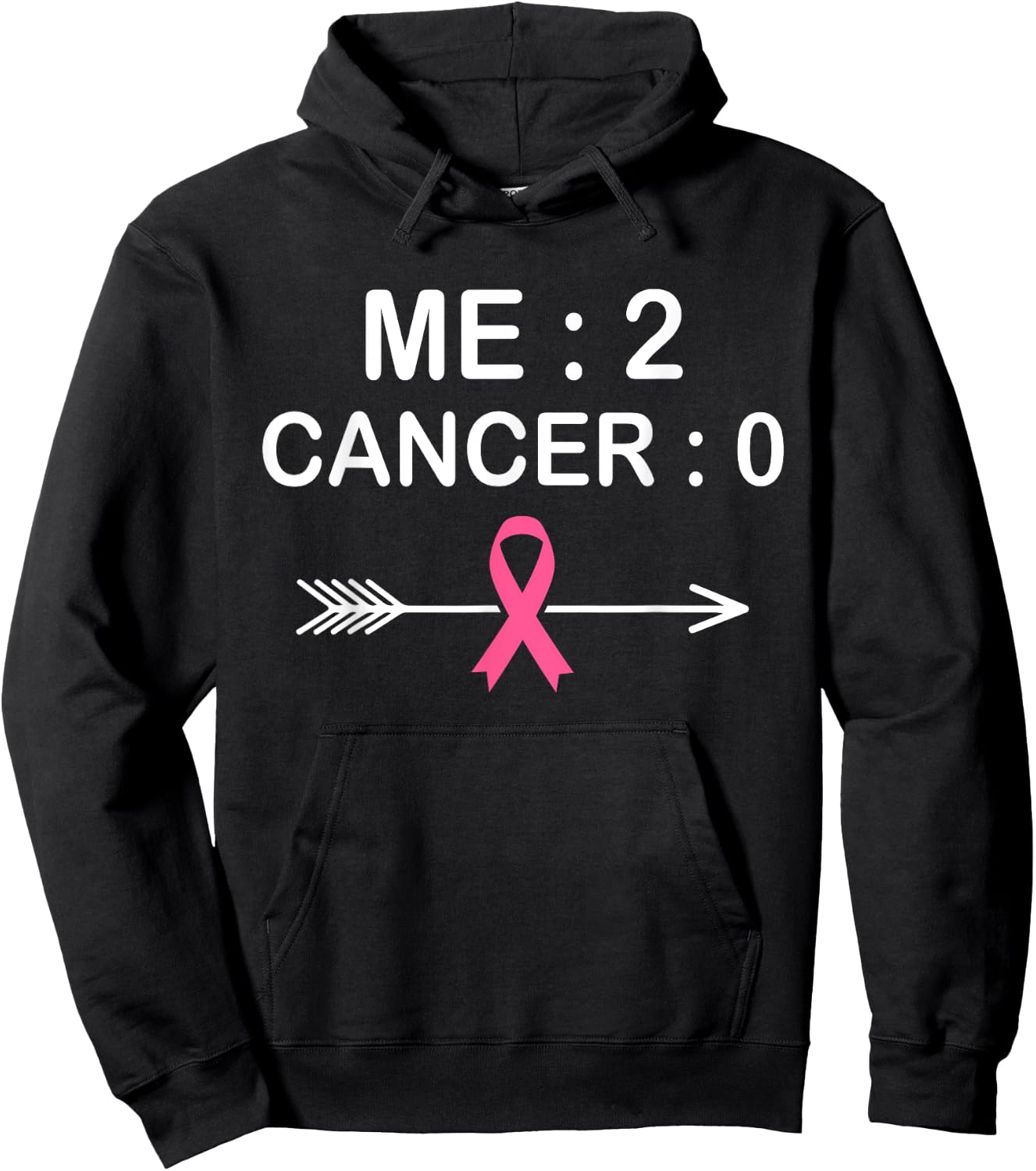 Me 2 Cancer 0 Pink Ribbon Breast Cancer Awareness Hoodie - Hoodie | Black