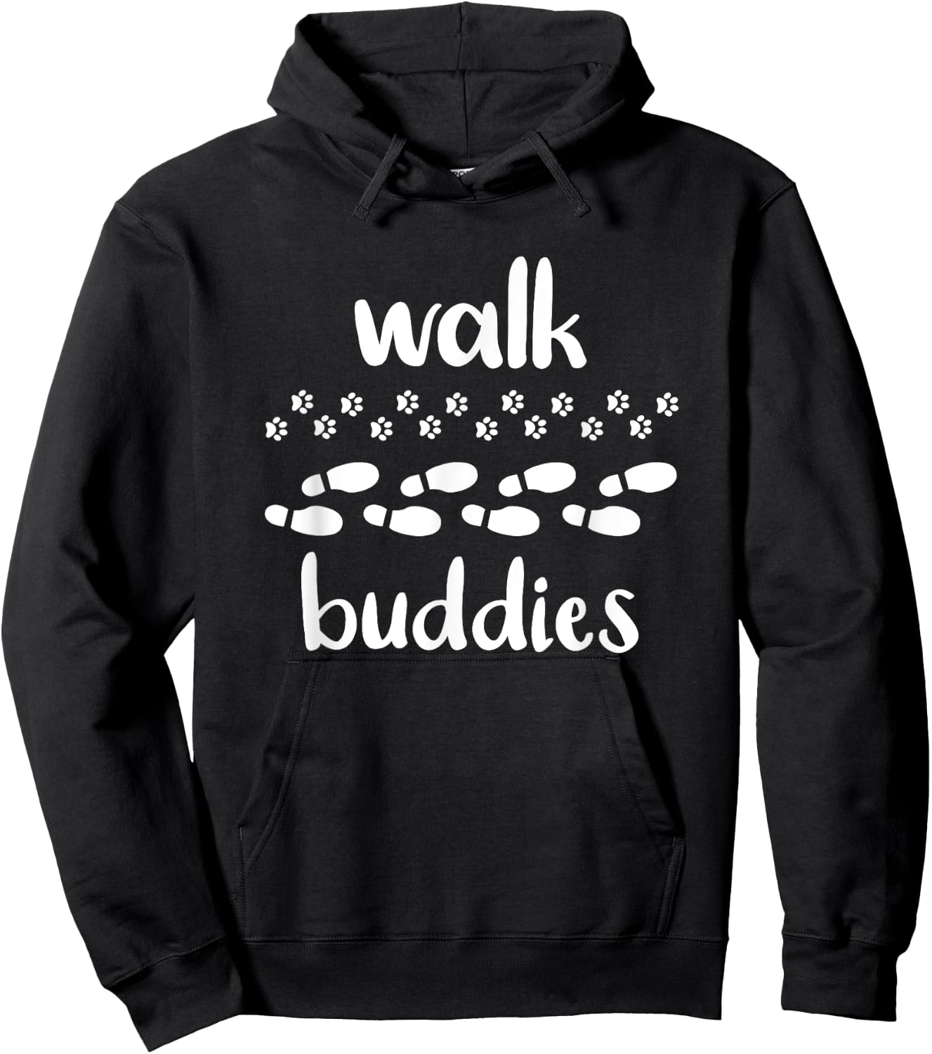 Walk Buddies Dog And Man Shirt Hoodie - Hoodie | Black