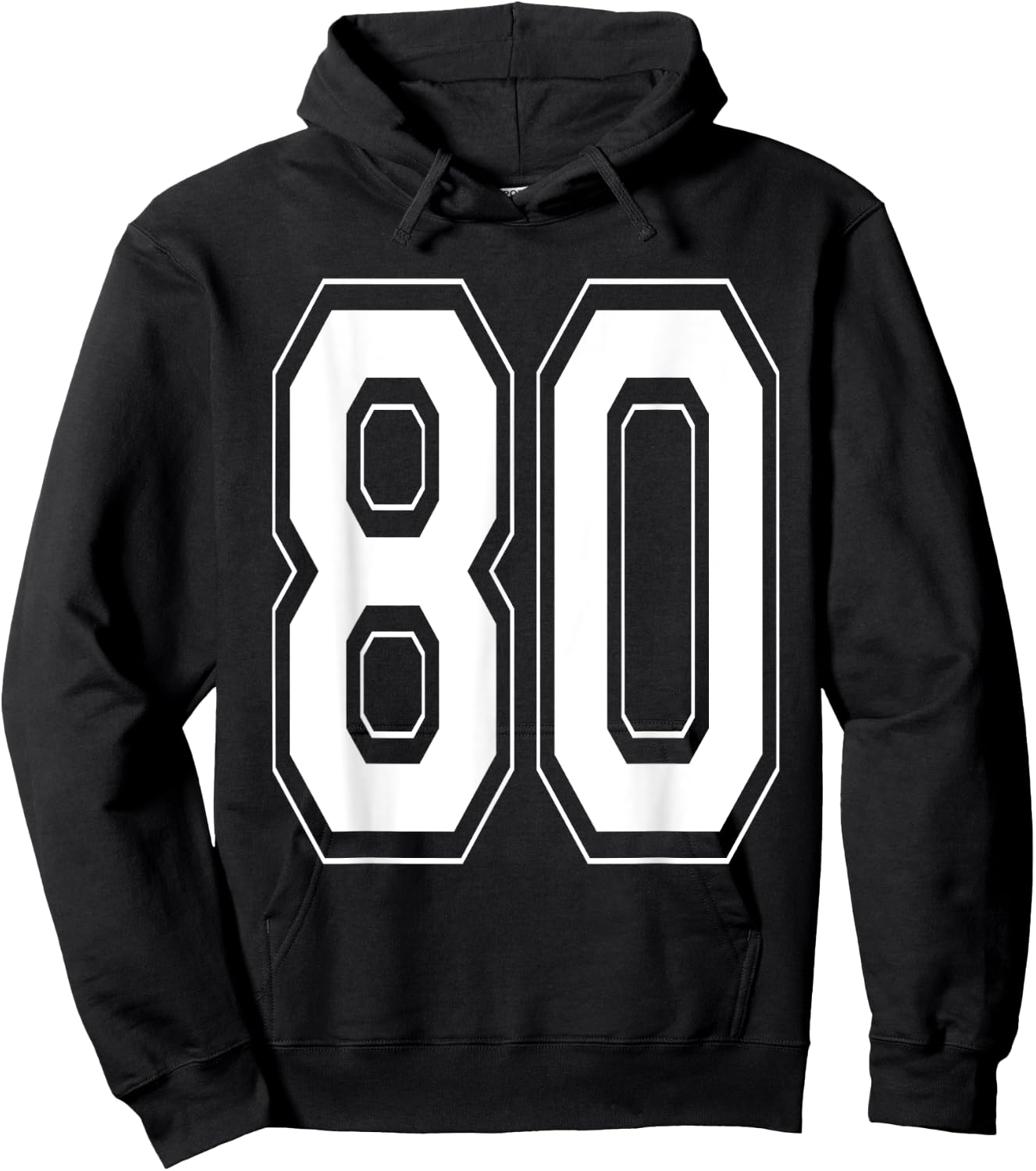 Number 80 Baseball Football Soccer Numbered Jersey Hoodie - Hoodie | Black