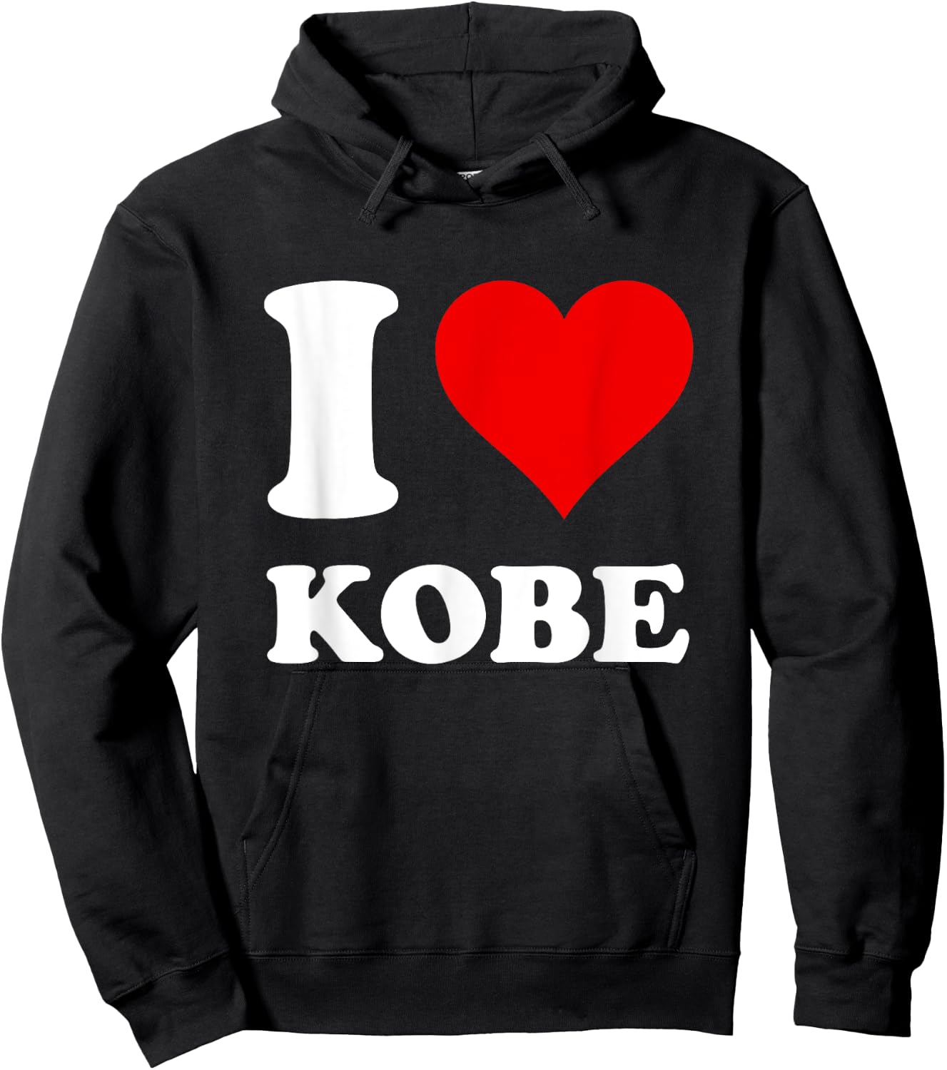 Red Heart I Love Kobe Hoodie - Hoodie | Black