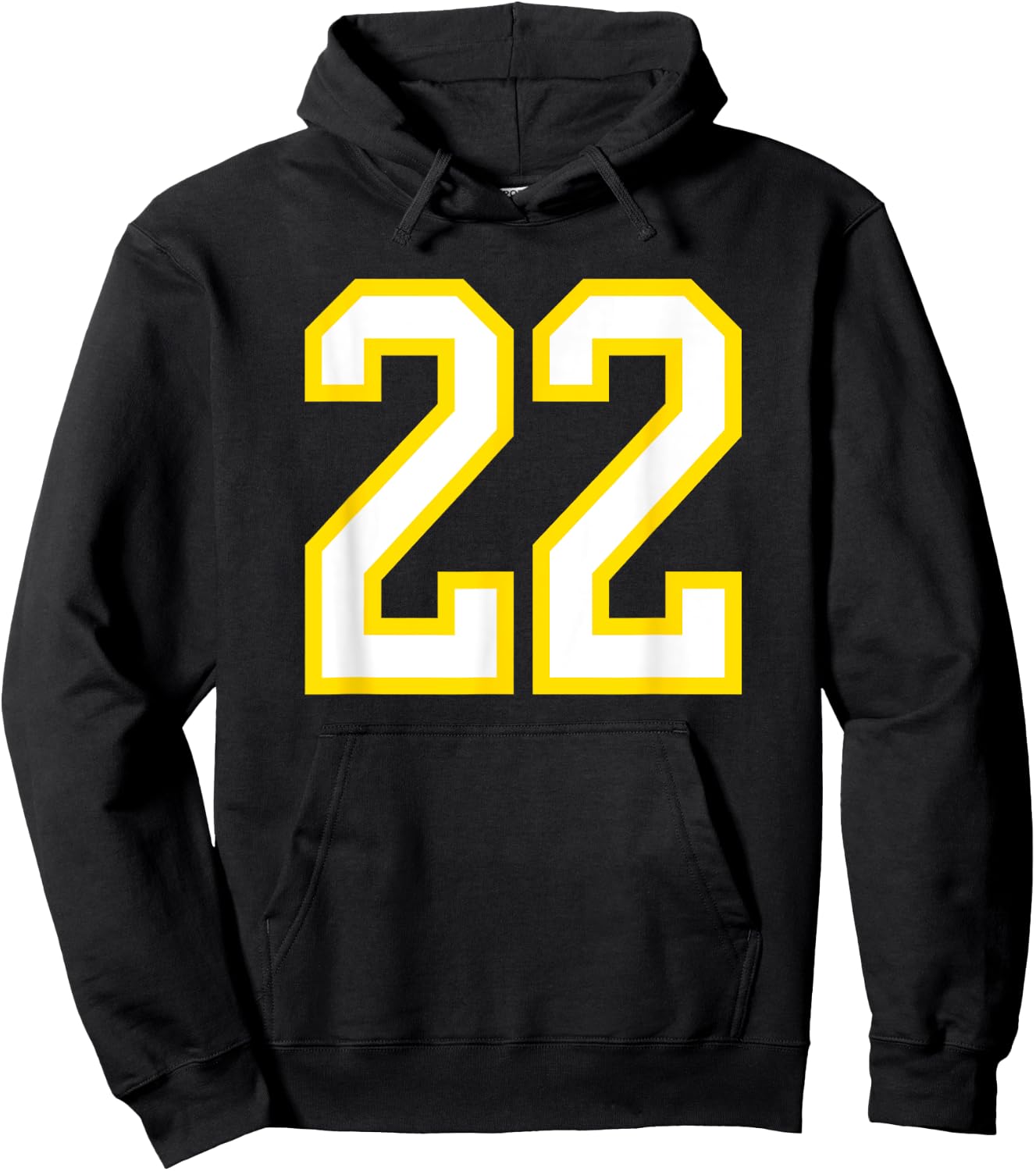 Number #22 Sport Yellow White Varsity Number 22 Hoodie - Hoodie | Black