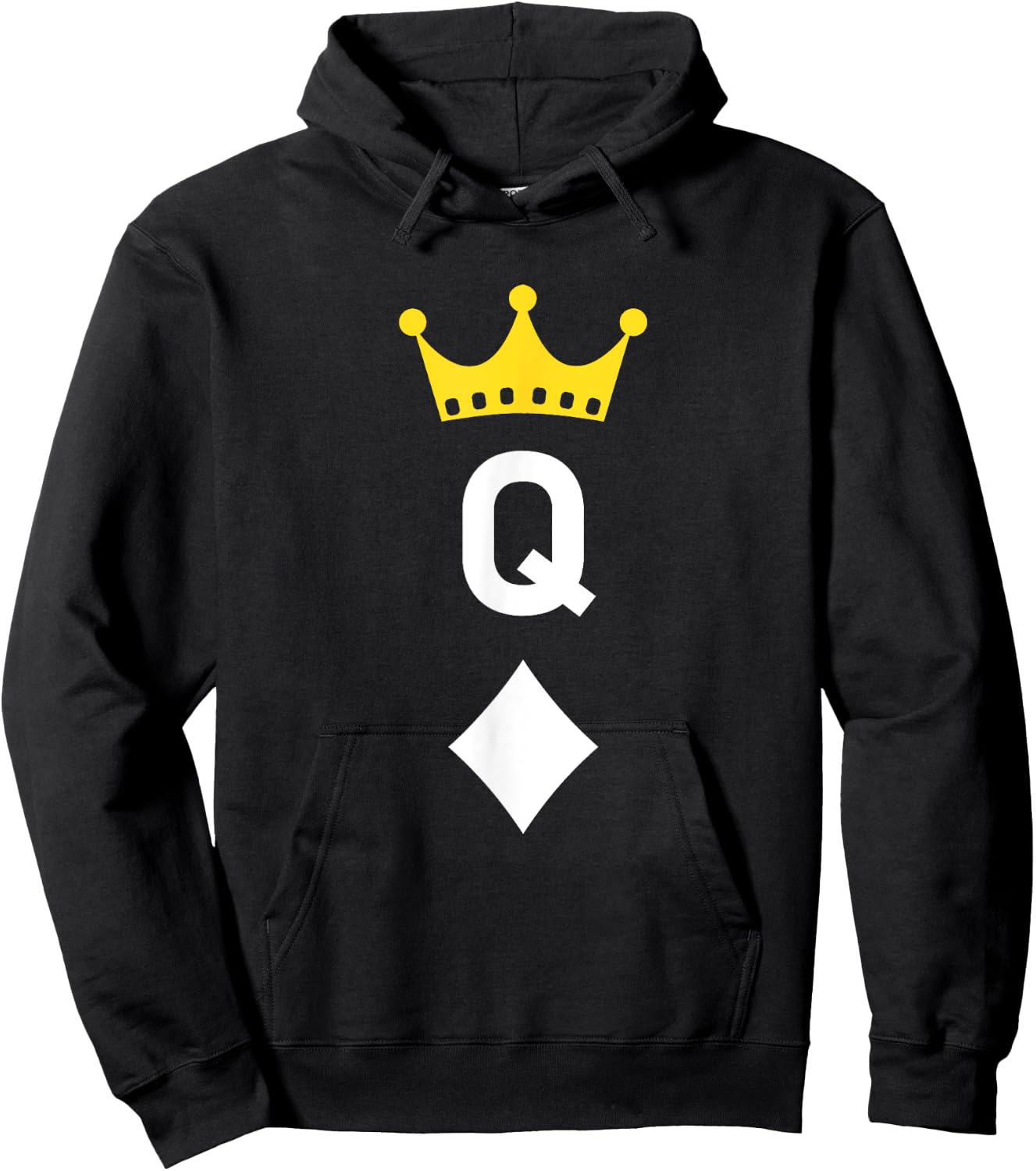 Playing Card Queen of Diamonds Hoodie - Hoodie | Black