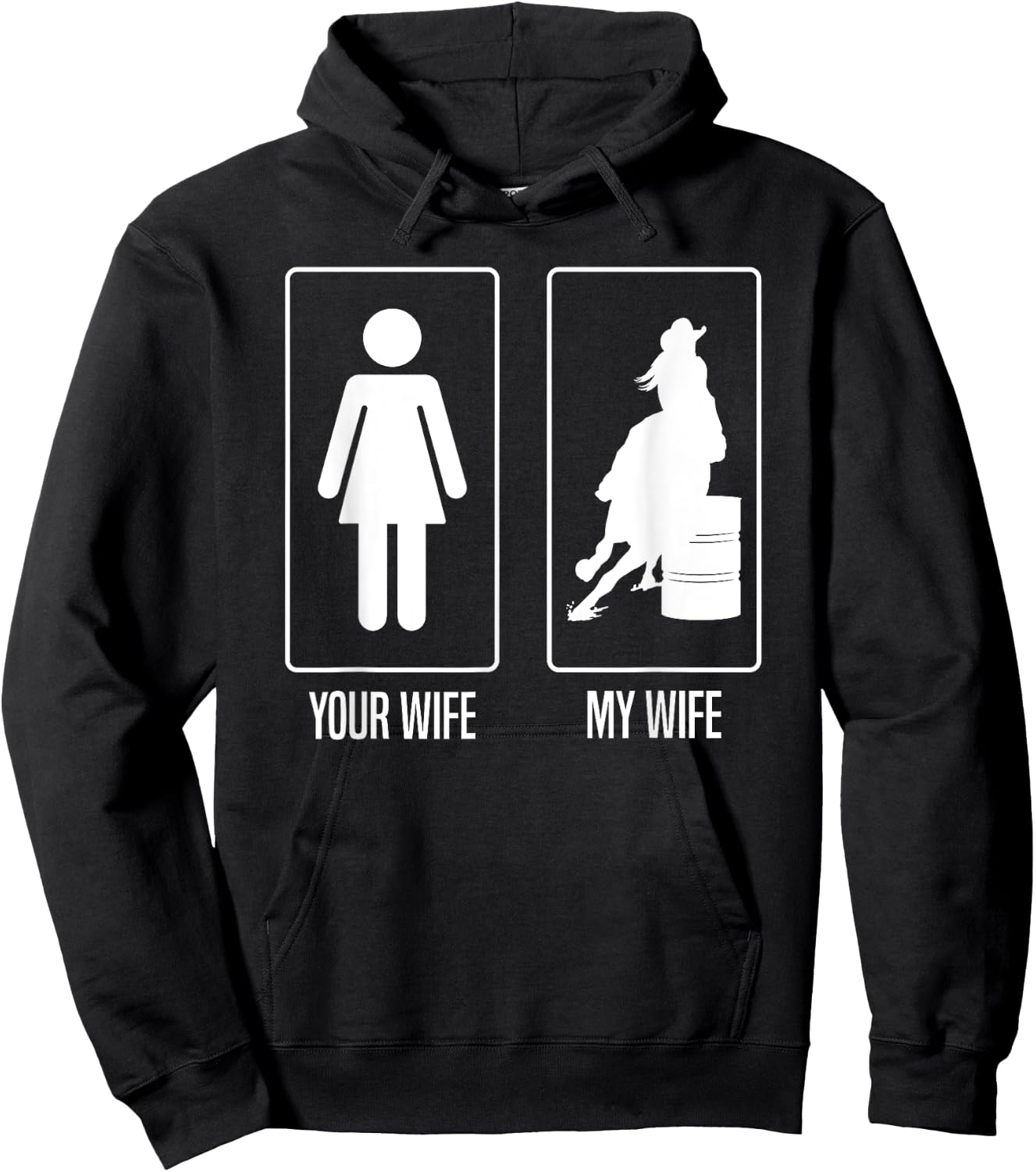 Your Wife My Wife Rodeo Barrel Racer Husband Hoodie - Hoodie | Black