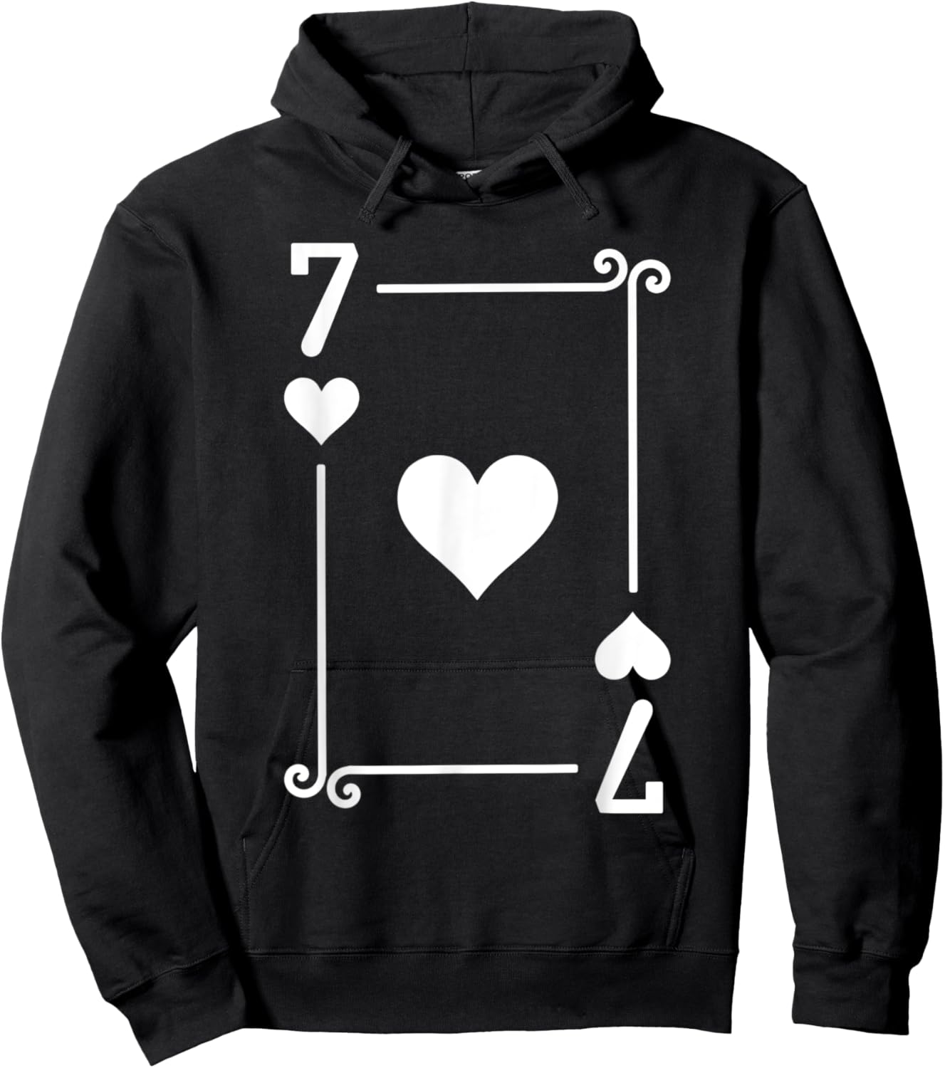 Playing Cards Costume - Seven Card - 7 of Hearts Hoodie - Hoodie | Black