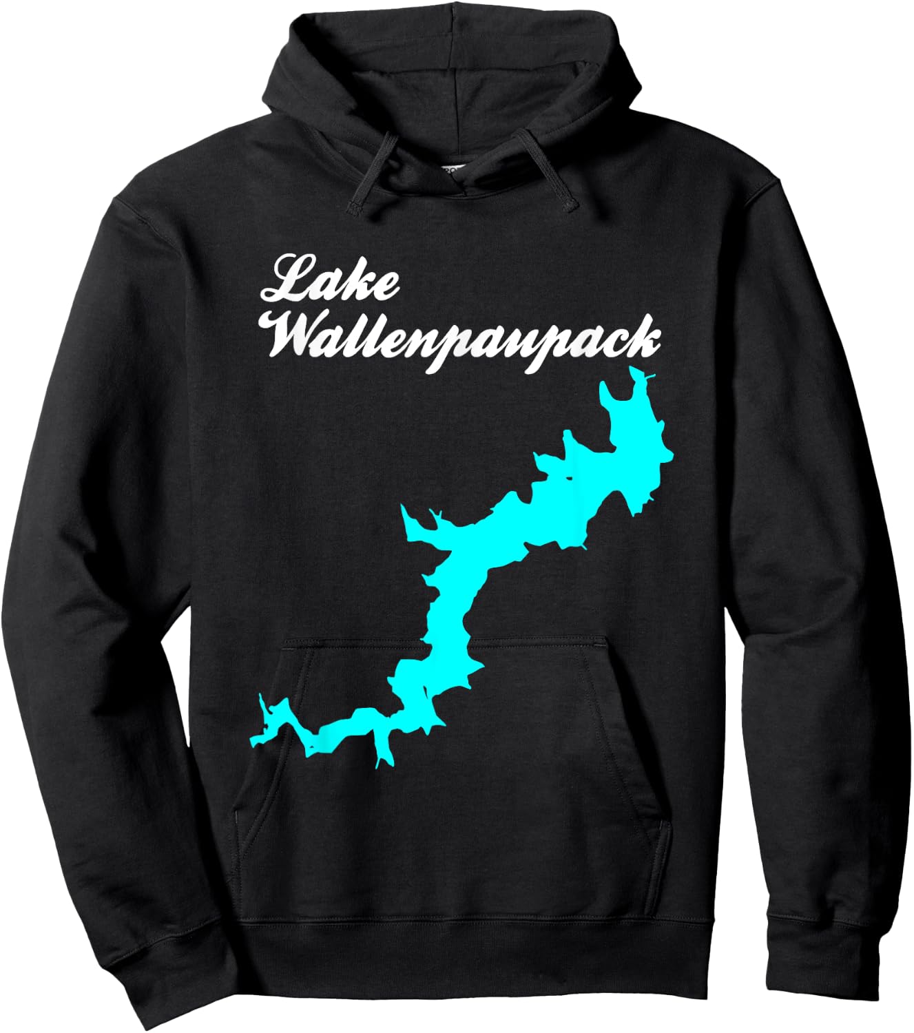 Designed by GeoGearCo Lake Wallenpaupack, Pennsylvania -Adults & Kids , Black, Small, Short Sleeve, Modern, Nature, Hiking,Vacation, Cotton 65%, Polyester 35% Hoodie - Hoodie | Black