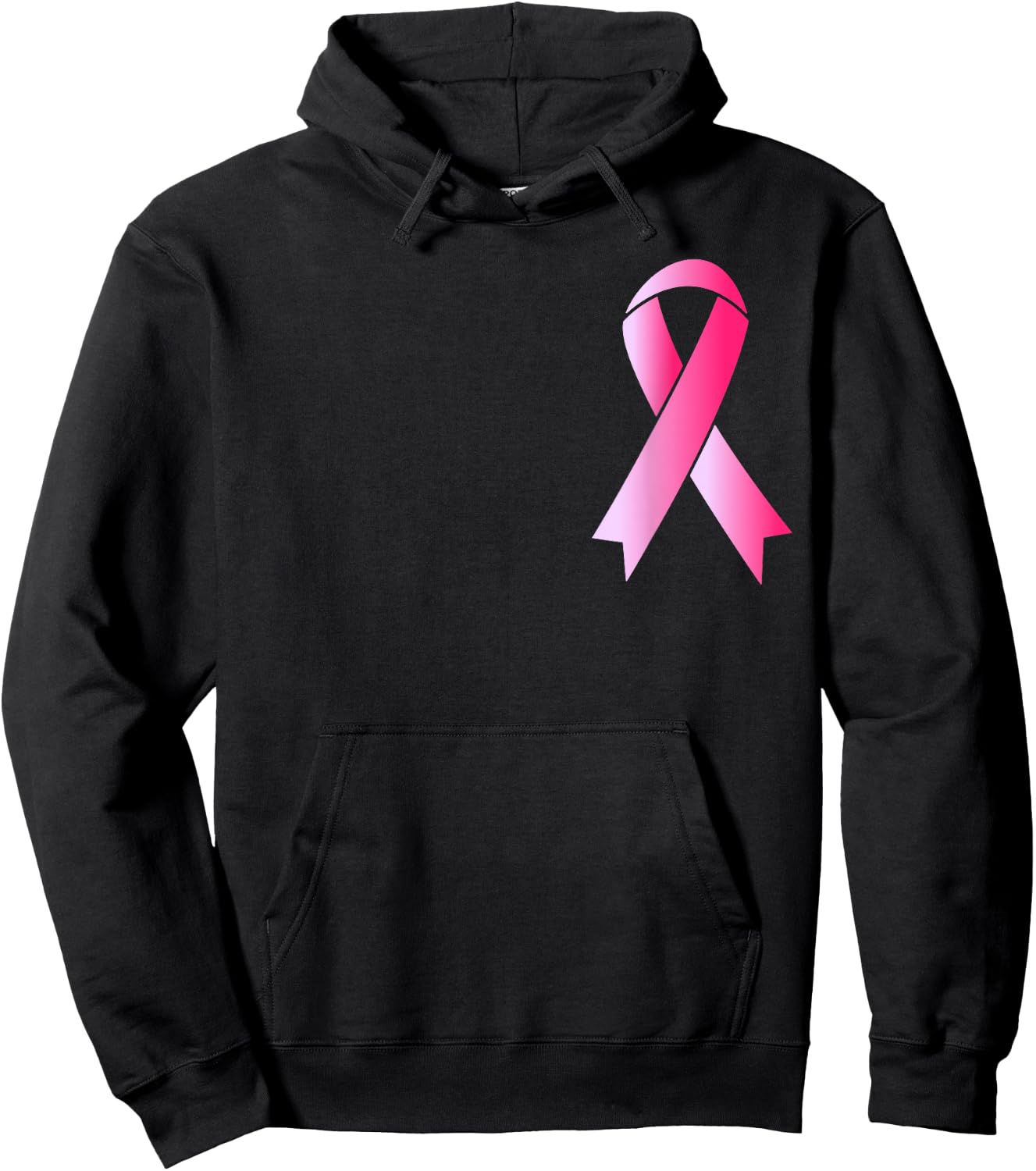 Back The Pink Ribbon Flag Breast Cancer Awareness Warrior Hoodie - Hoodie | Black