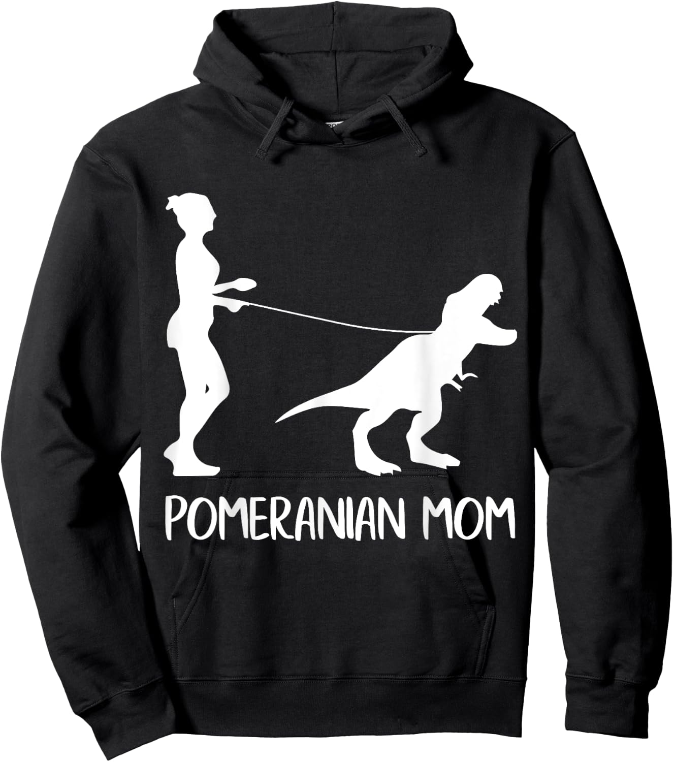 Pomeranian Mom Dog Dinosaur Mothers Day Pomeranian Mama Hoodie - Hoodie | Black