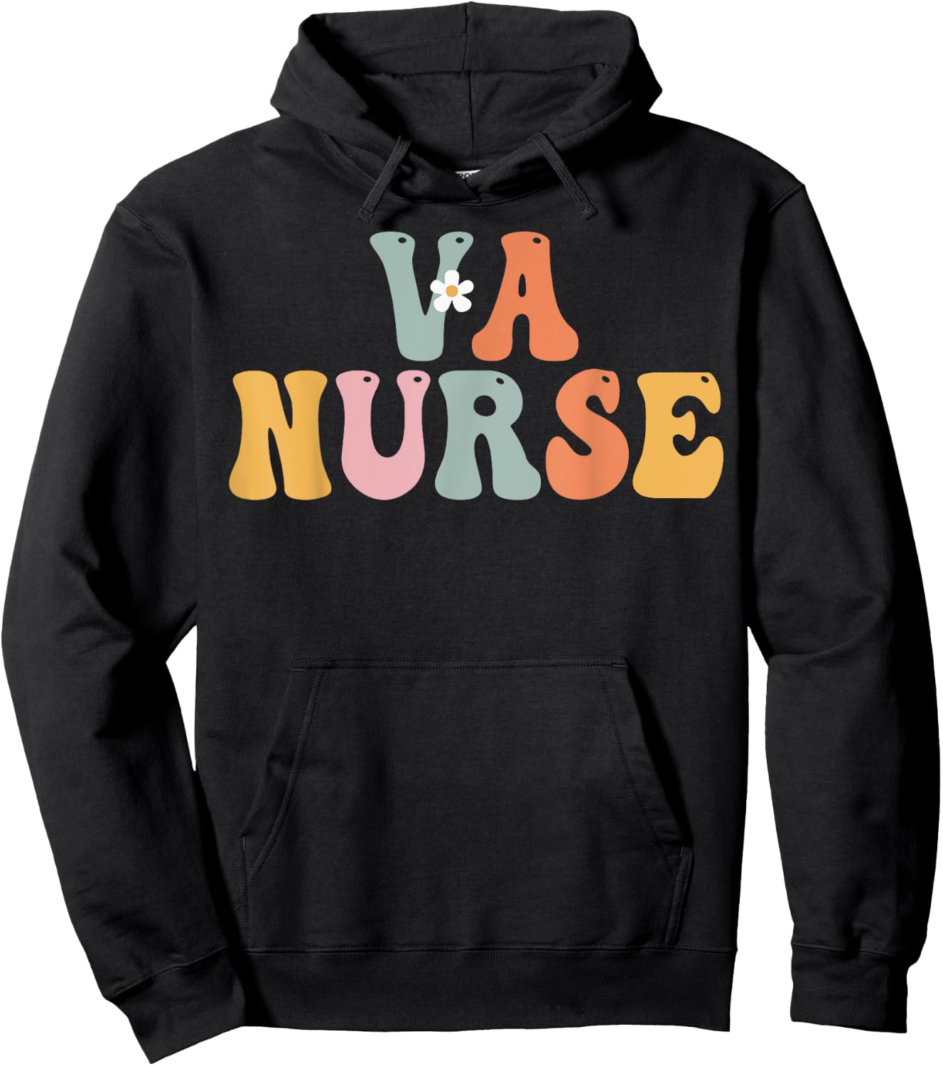 VA Nurse Week Groovy Appreciation Day For Work Hoodie - Hoodie | Black