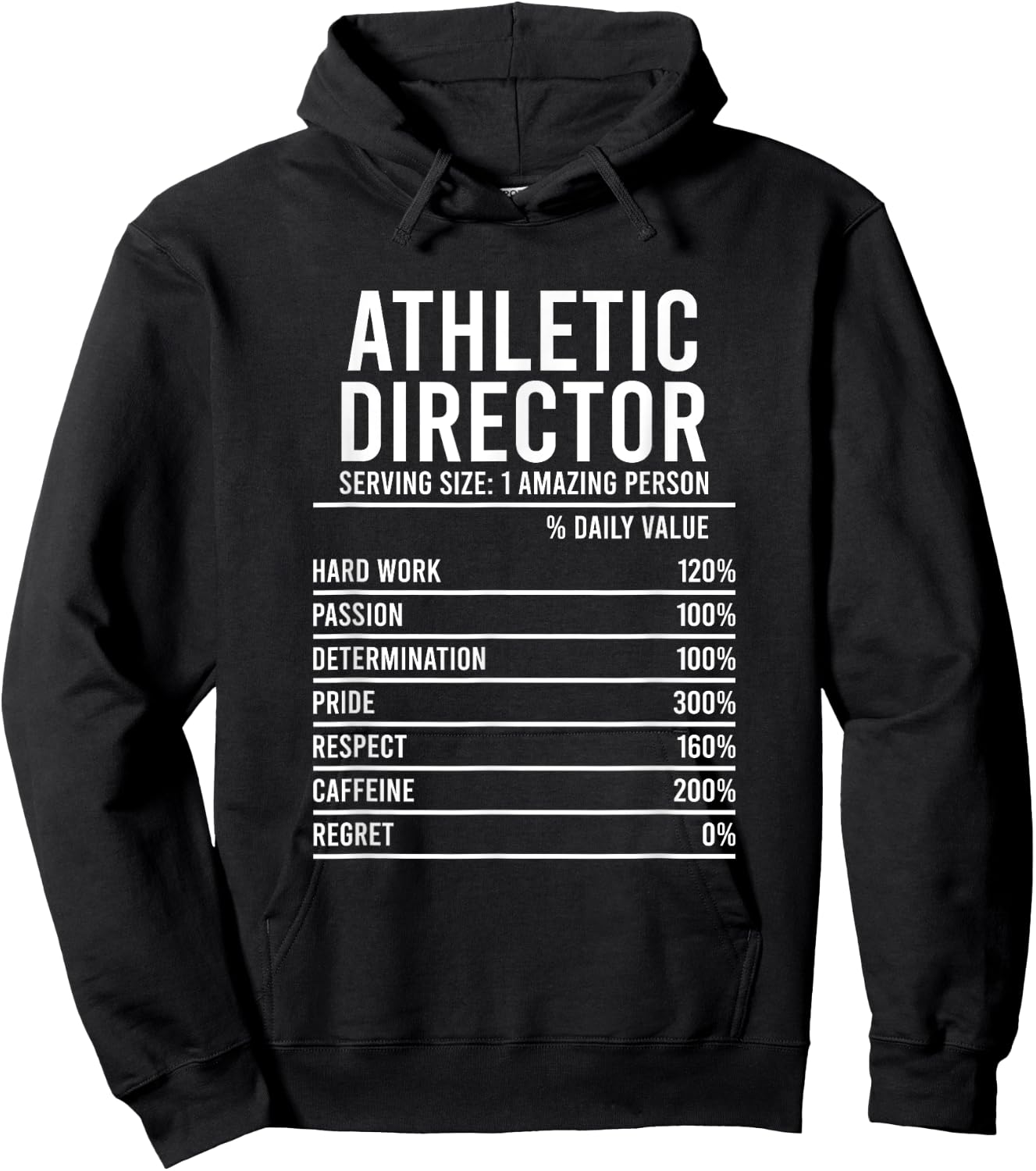 Athletic Director Nutrition Facts Athletic Directors Hoodie - Hoodie | Black