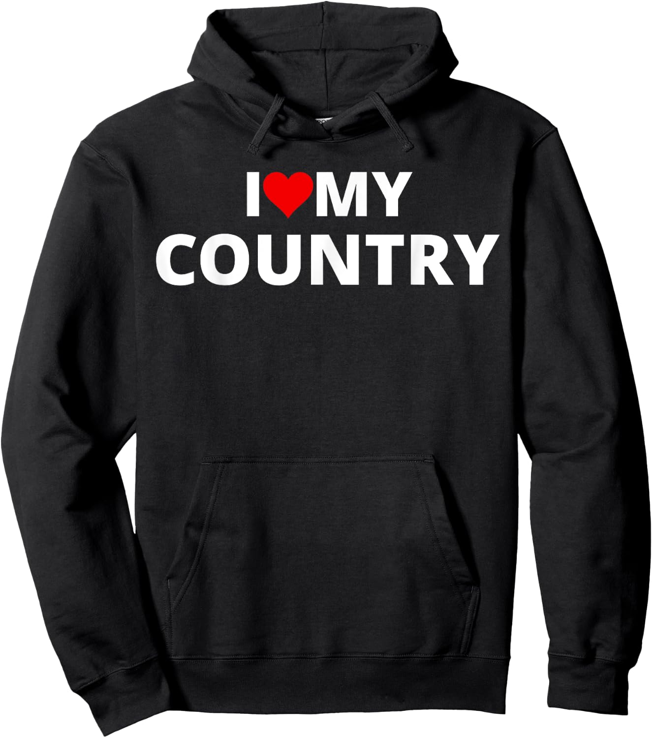 I Love My Country (Red Heart) Hoodie - Hoodie | Black