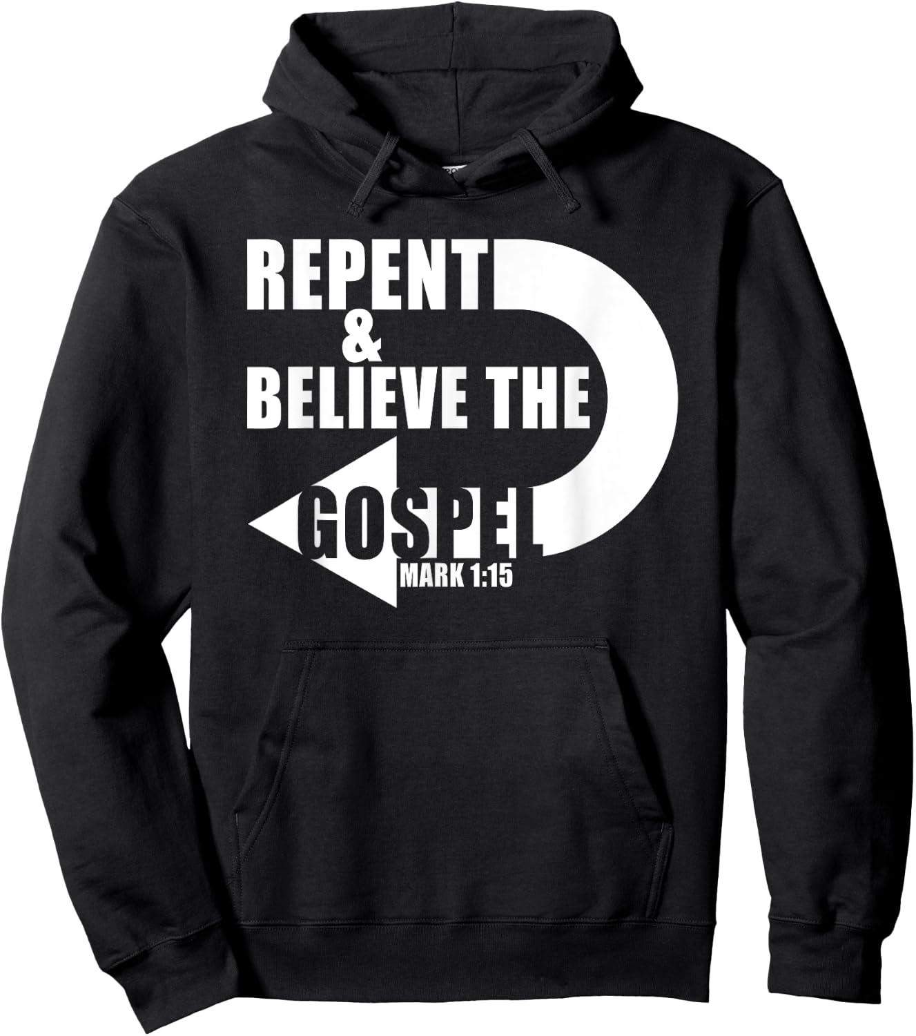 Repent & Believe the Gospel: Jesus Christian Faith Verse Hoodie - Hoodie | Black